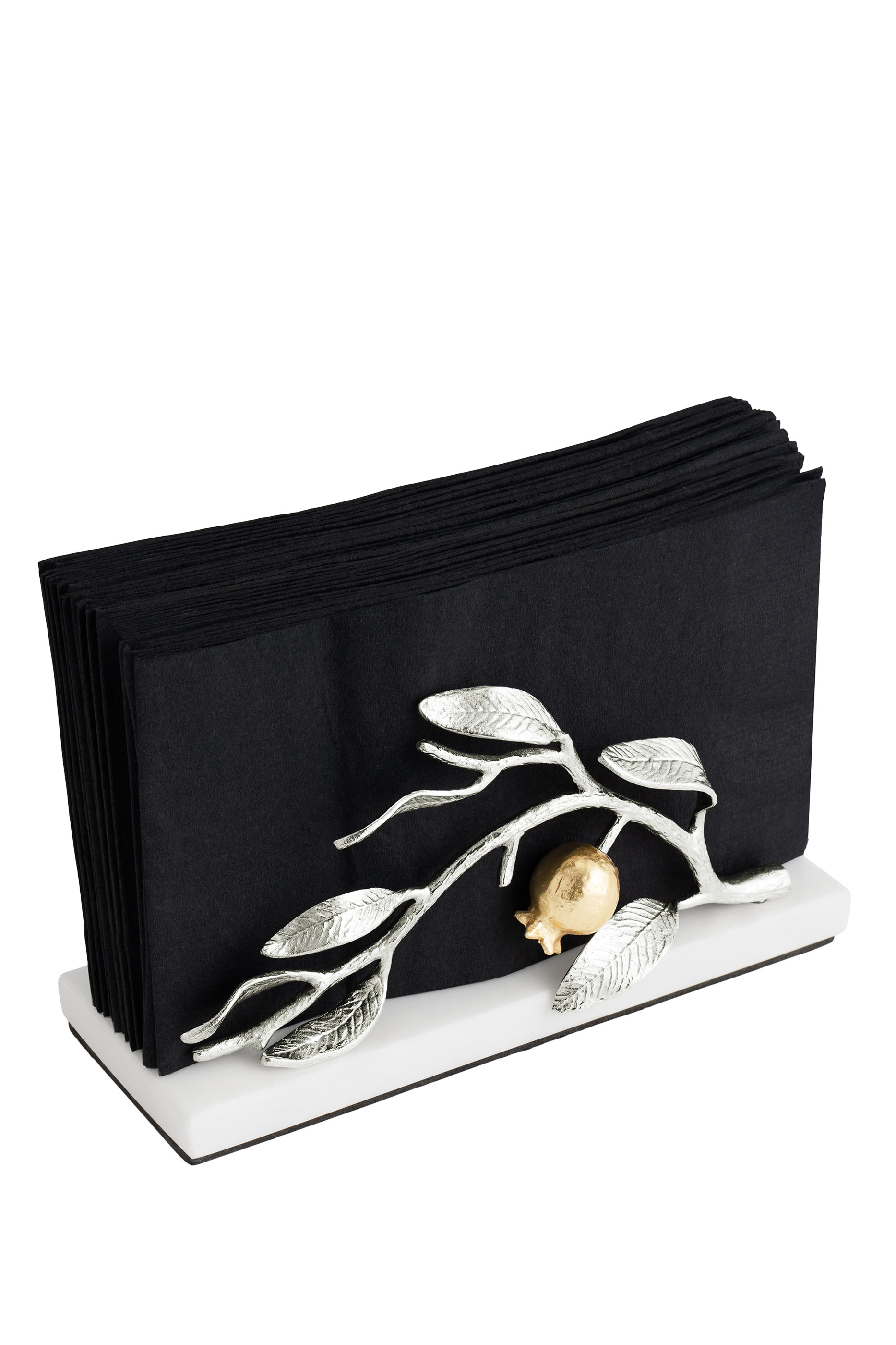 Pomegranate Silver  Gold Vertical Napkin Holder 