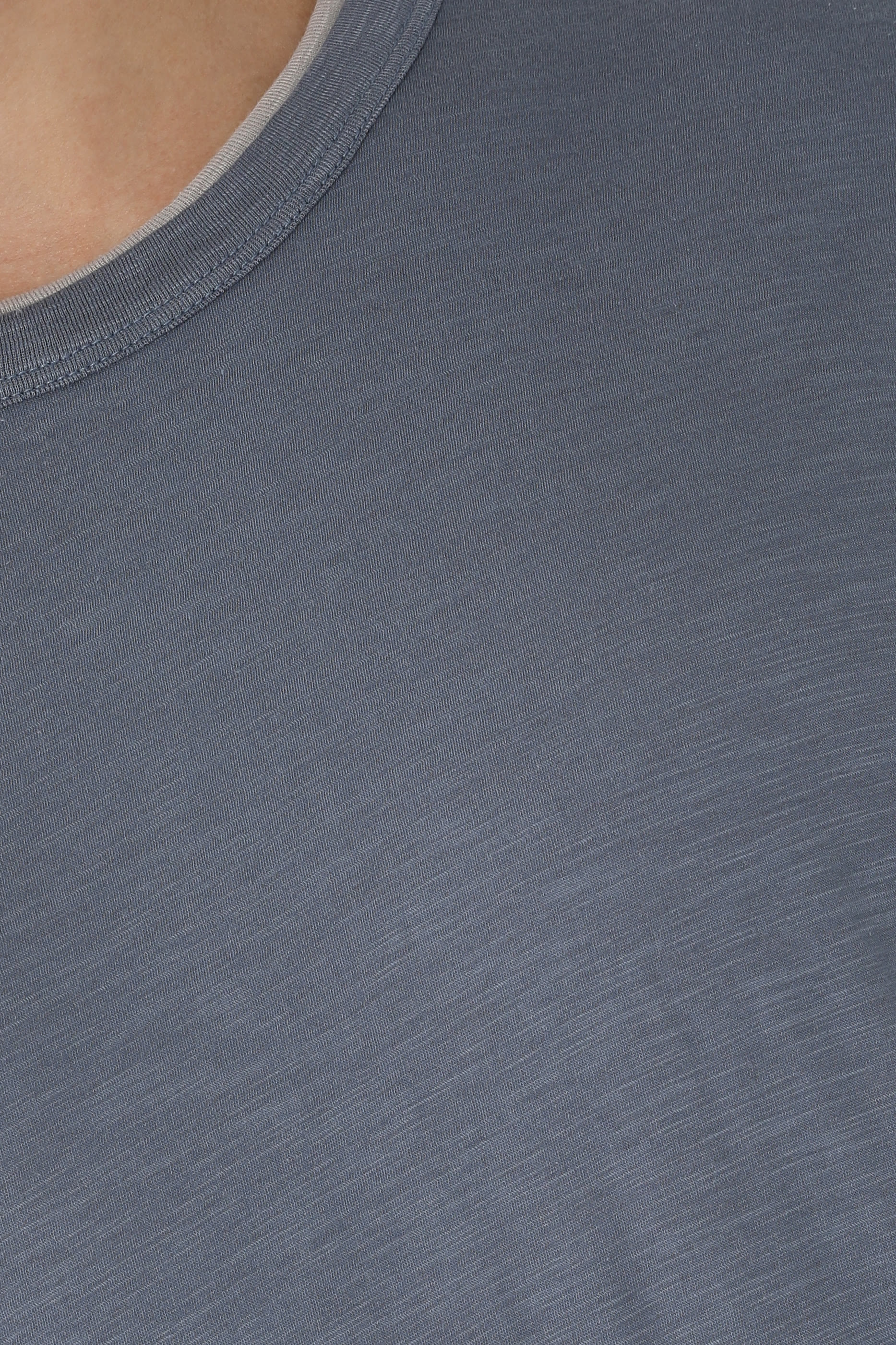  Fine Slub Cotton Double-Layer Crewneck T-Shirt 