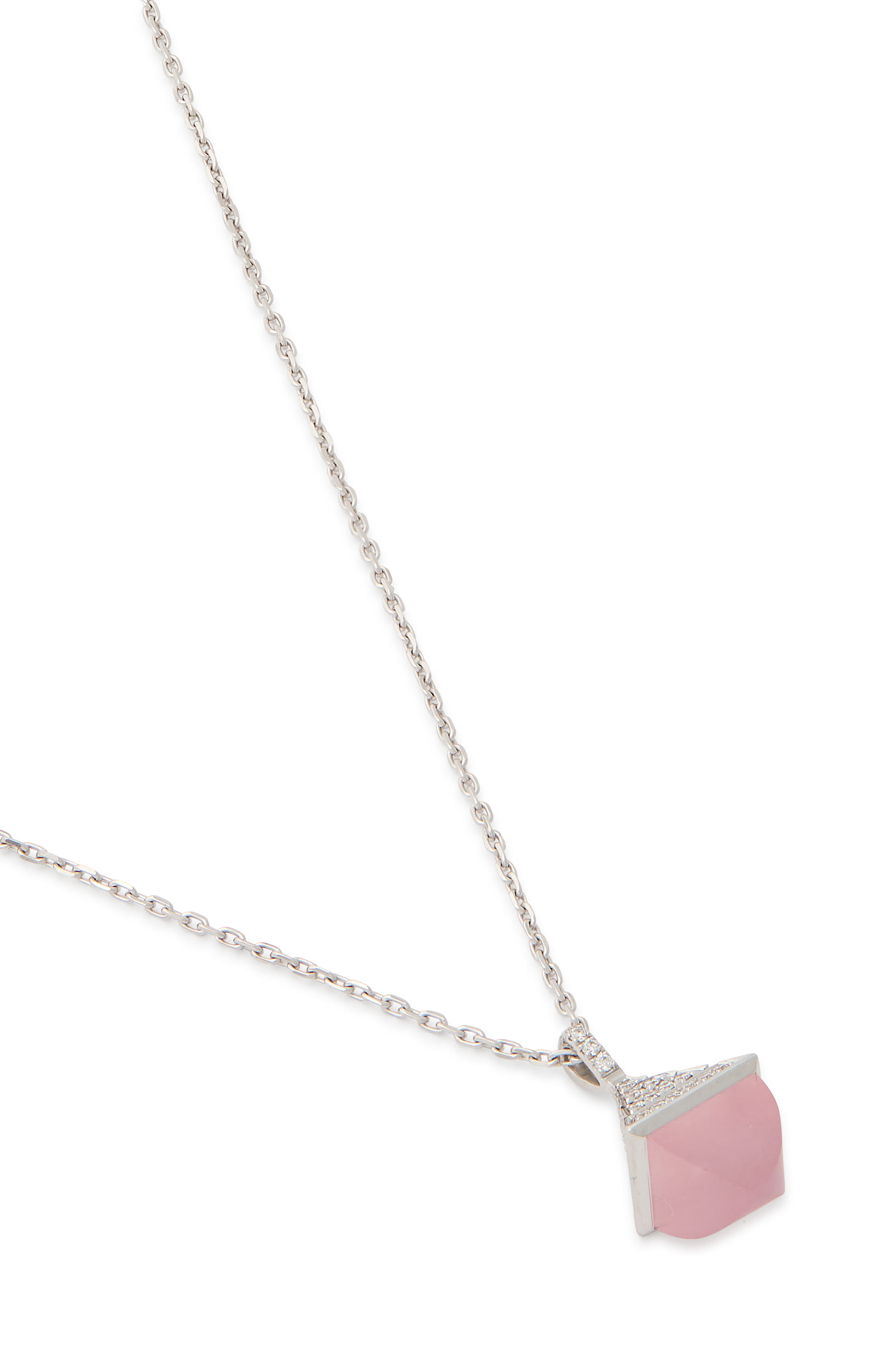 Cleo Rev Mini Pendant, 18k White Gold  Diamonds