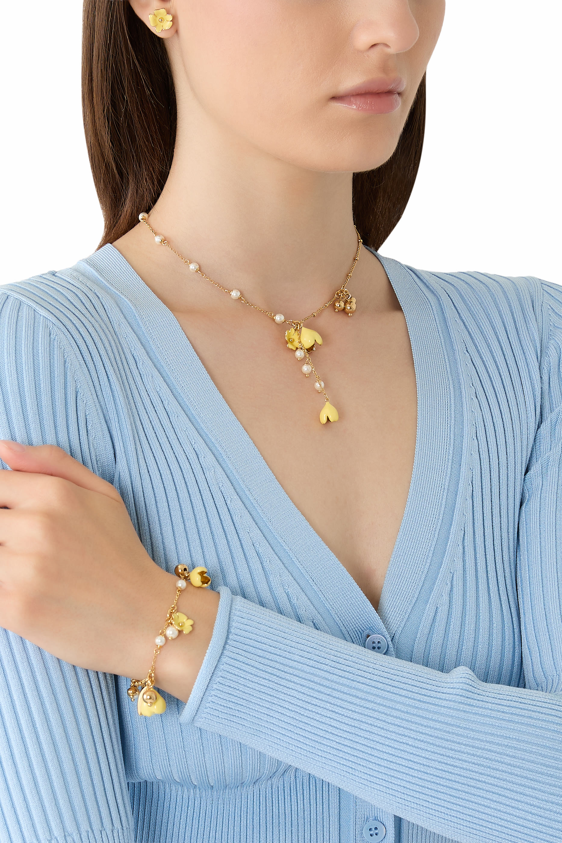 Bloom Flower Studs, Enamel  Titanium Posts