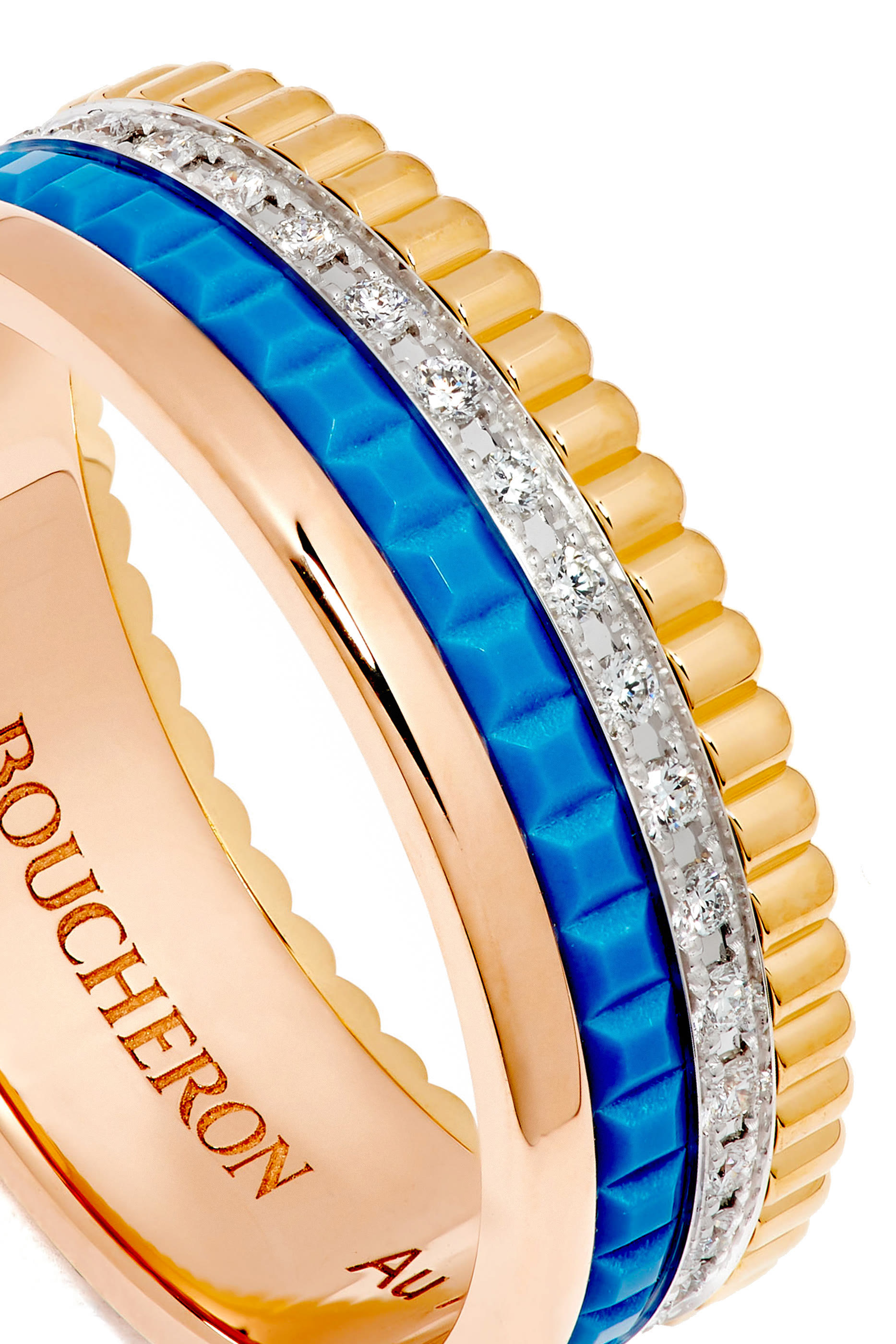 Quatre Double White Edition Small Ring, 18k White Gold