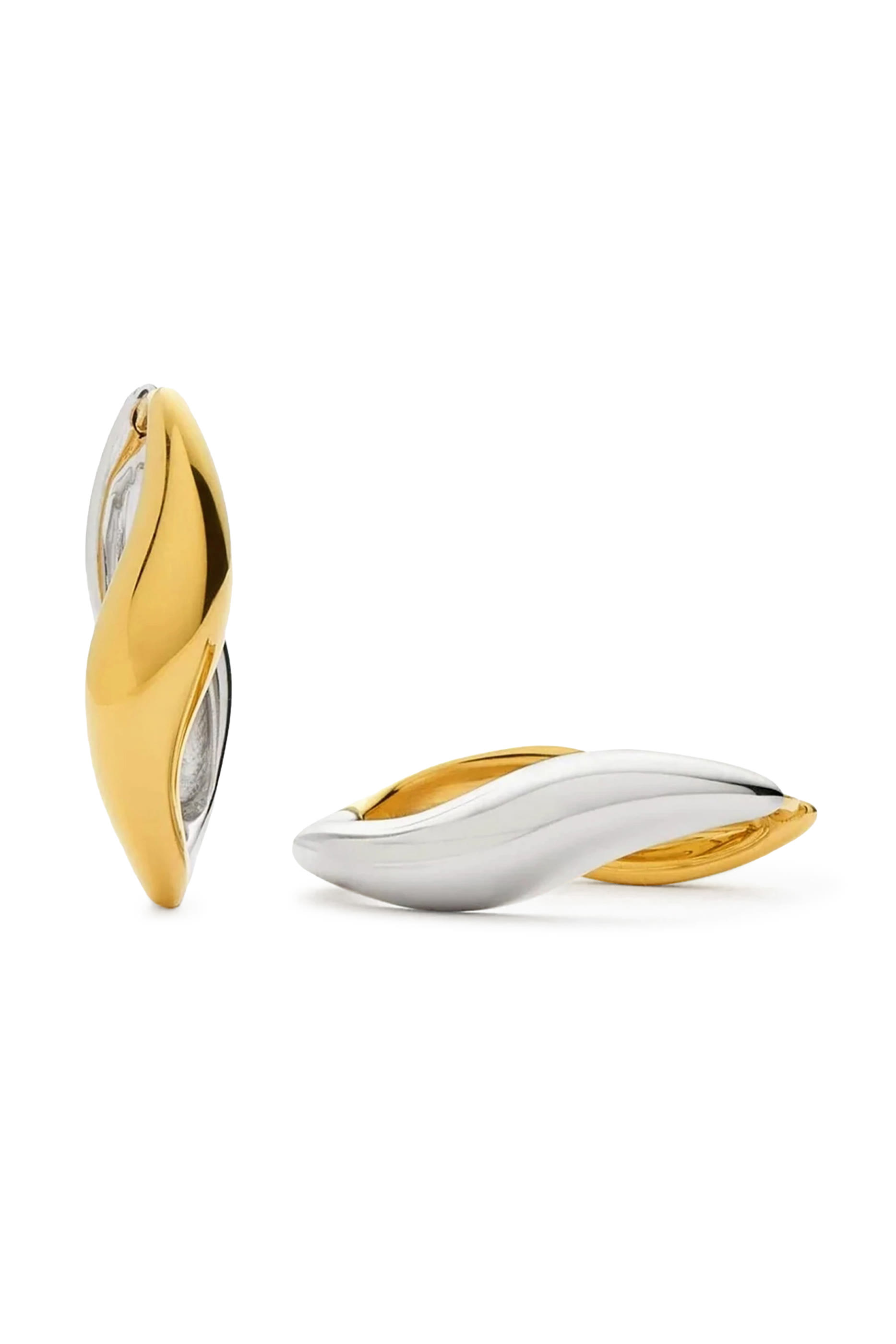 Savi Signature Small Hoop Earrings,  18ct Recycled Gold Plating  Rhodium Plating on Brass