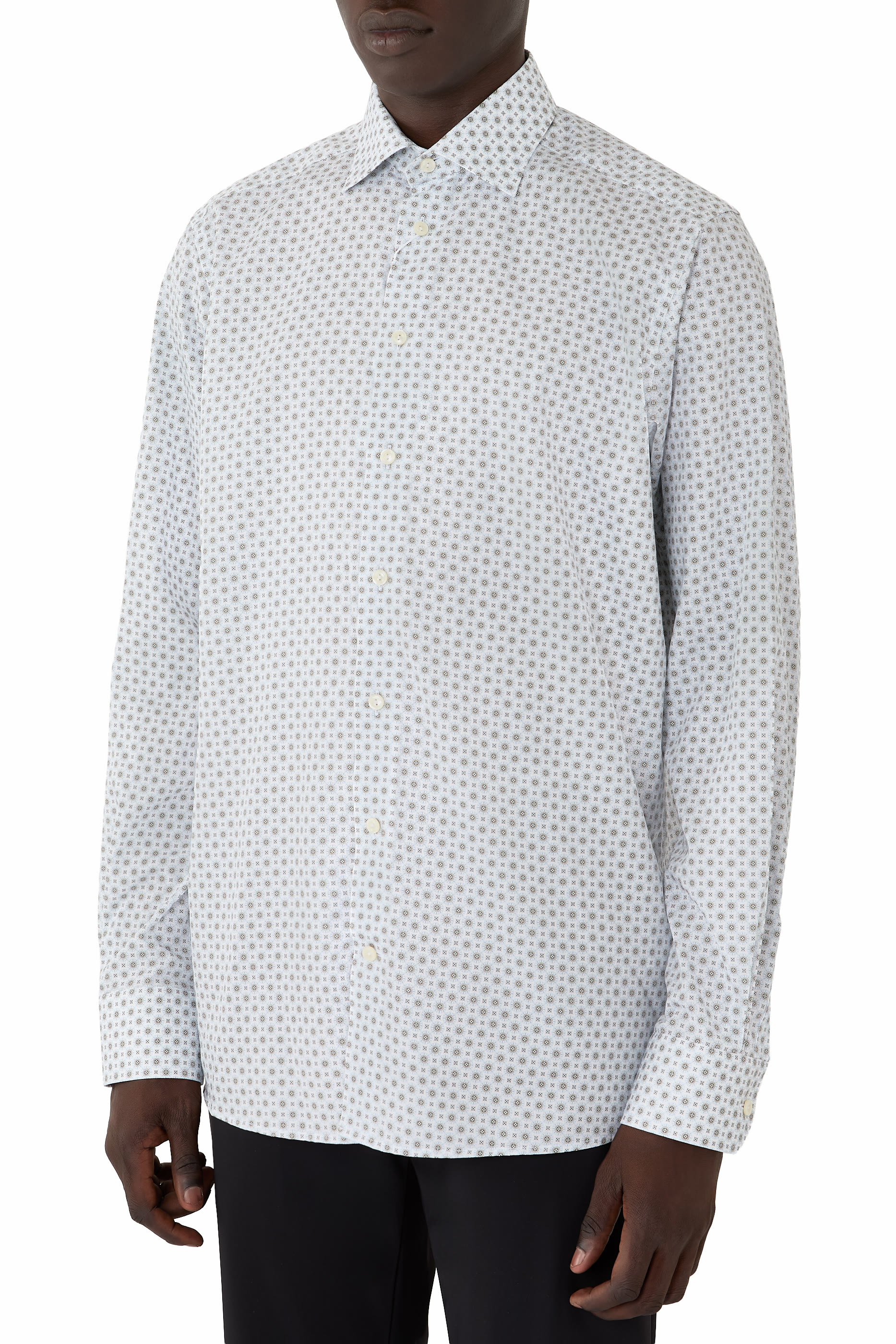 Geometric Print Signature Twill Shirt 