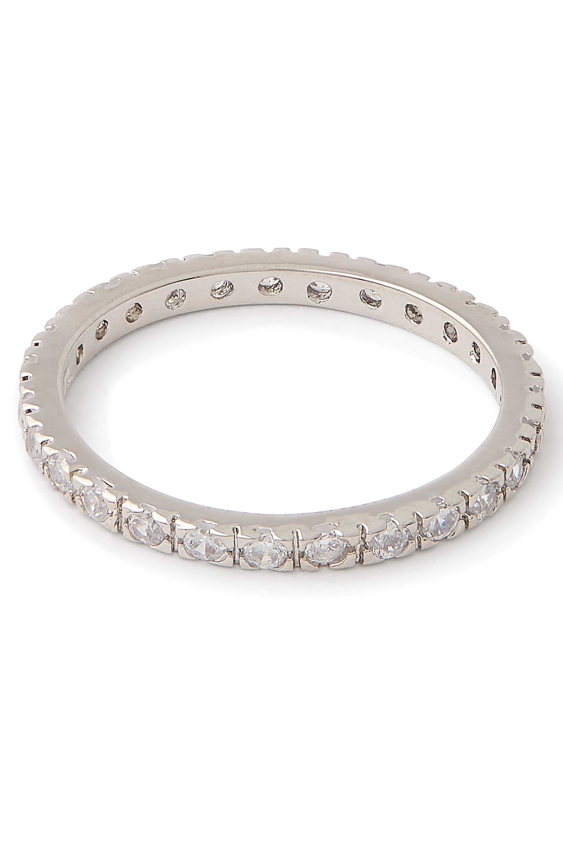  Classic Round Eternity Band, Rhodium Plated Brass  Cubic Zirconia