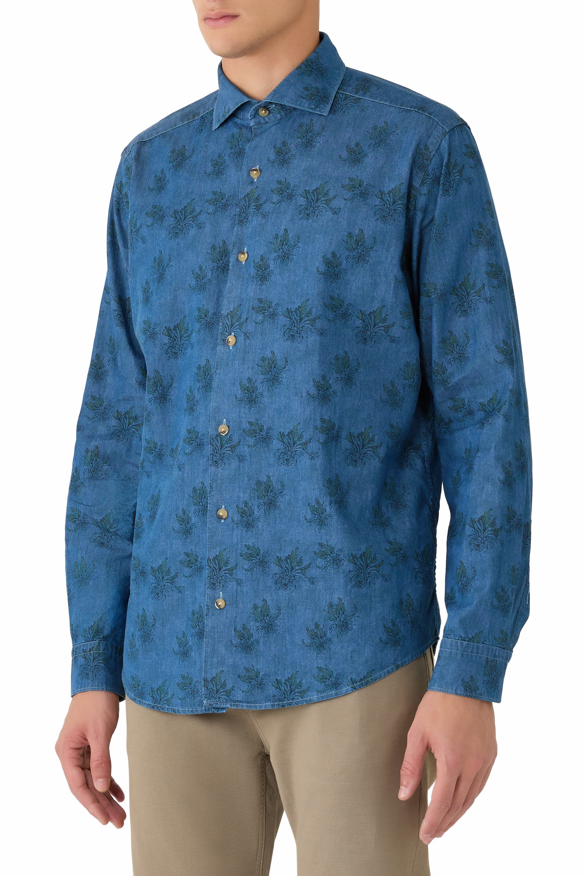 Floral Print Denim Shirt