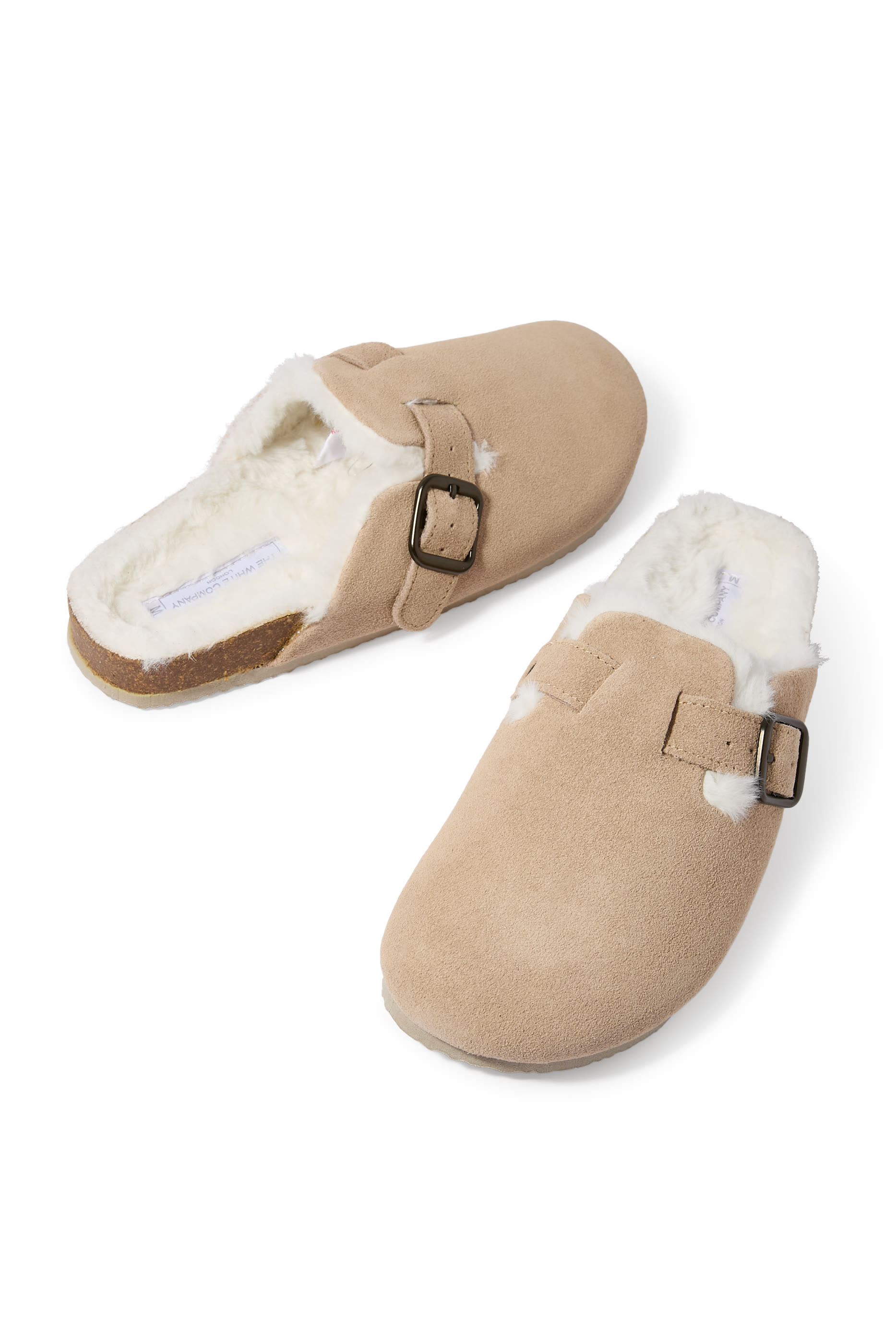 Suede Corkbed Mule Slippers 