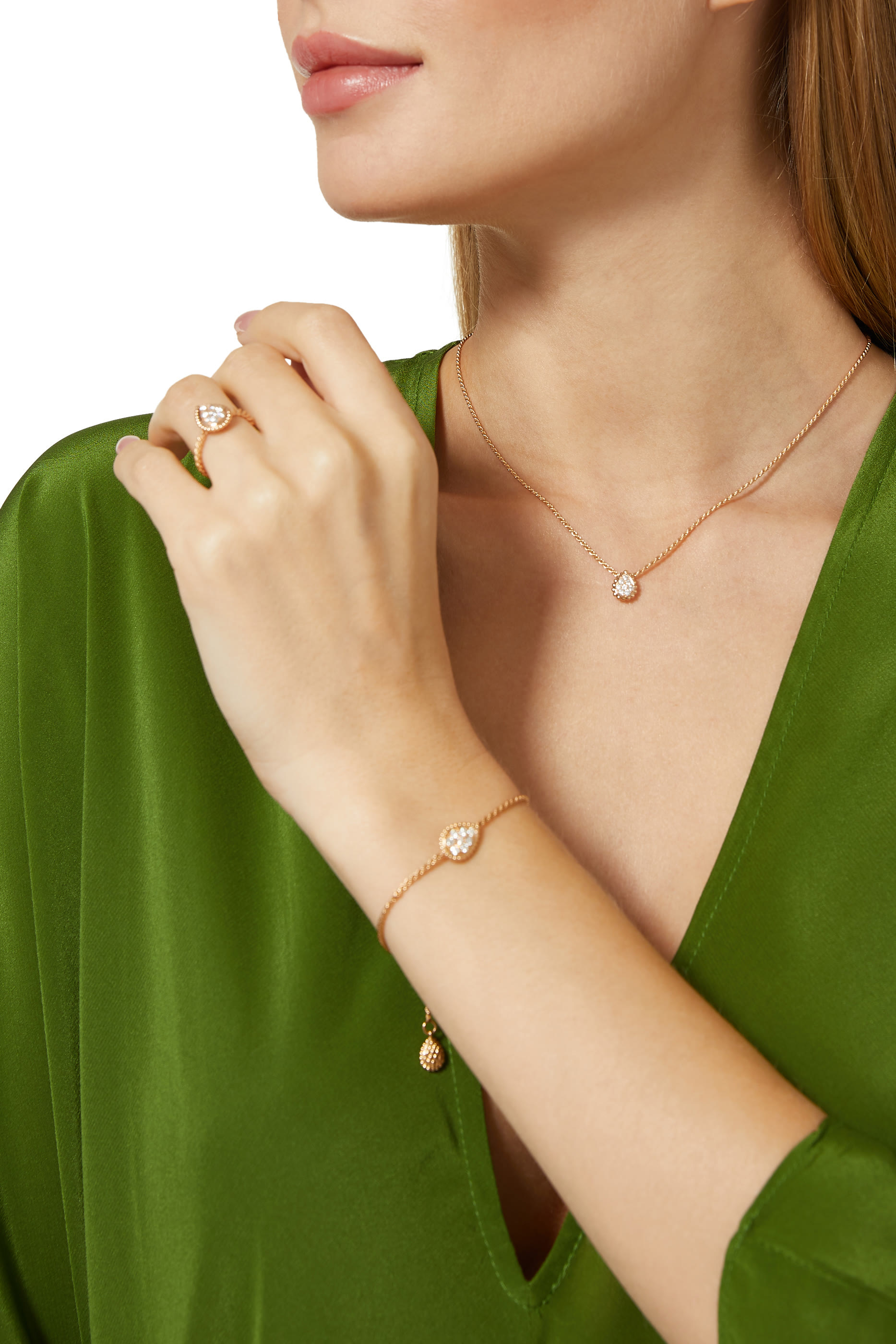 Serpent Boh&egrave;me XS Motif Pendant, 18k Pink Gold  Diamonds