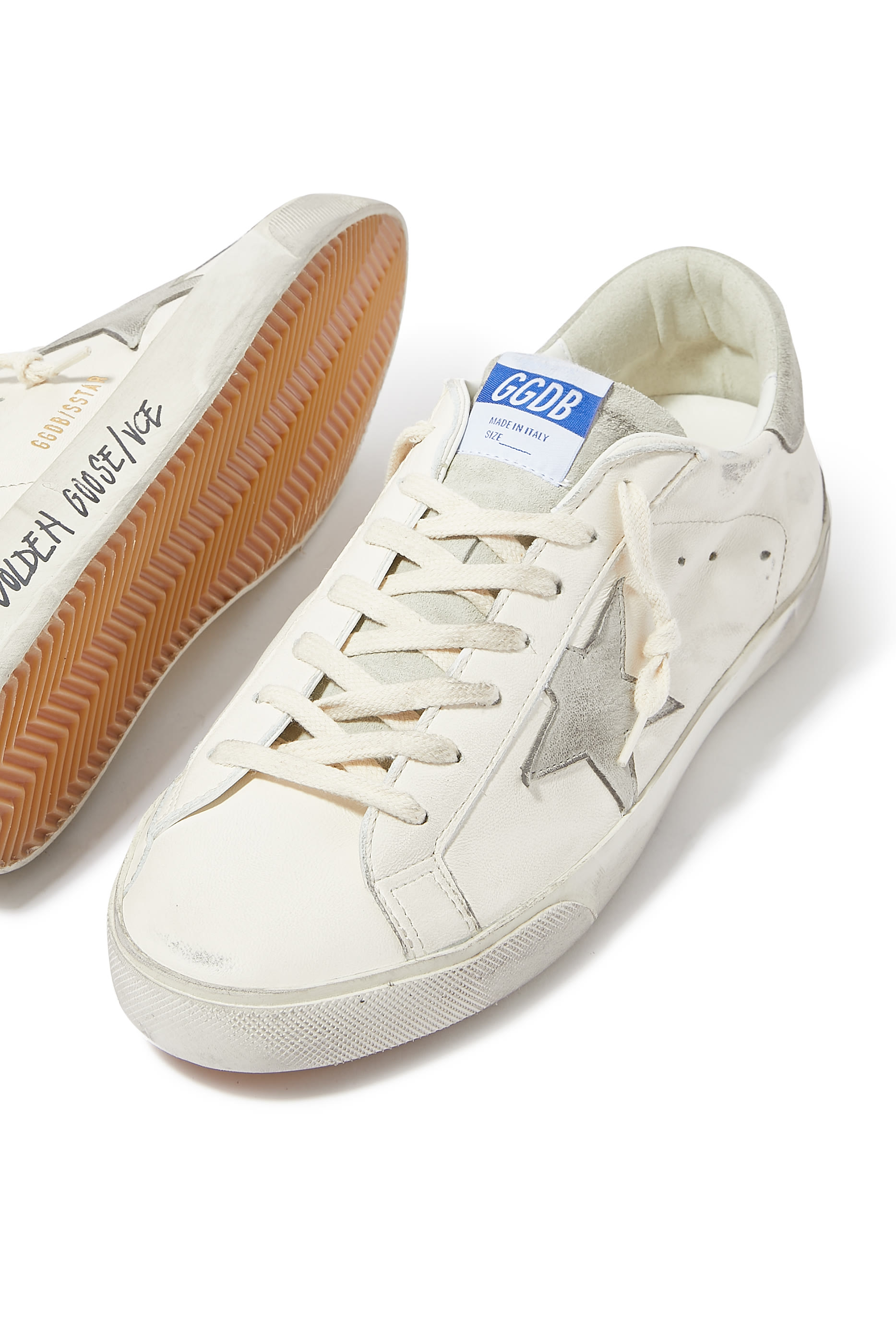 Super-Star Sneakers with Suede Star and Heel Tab