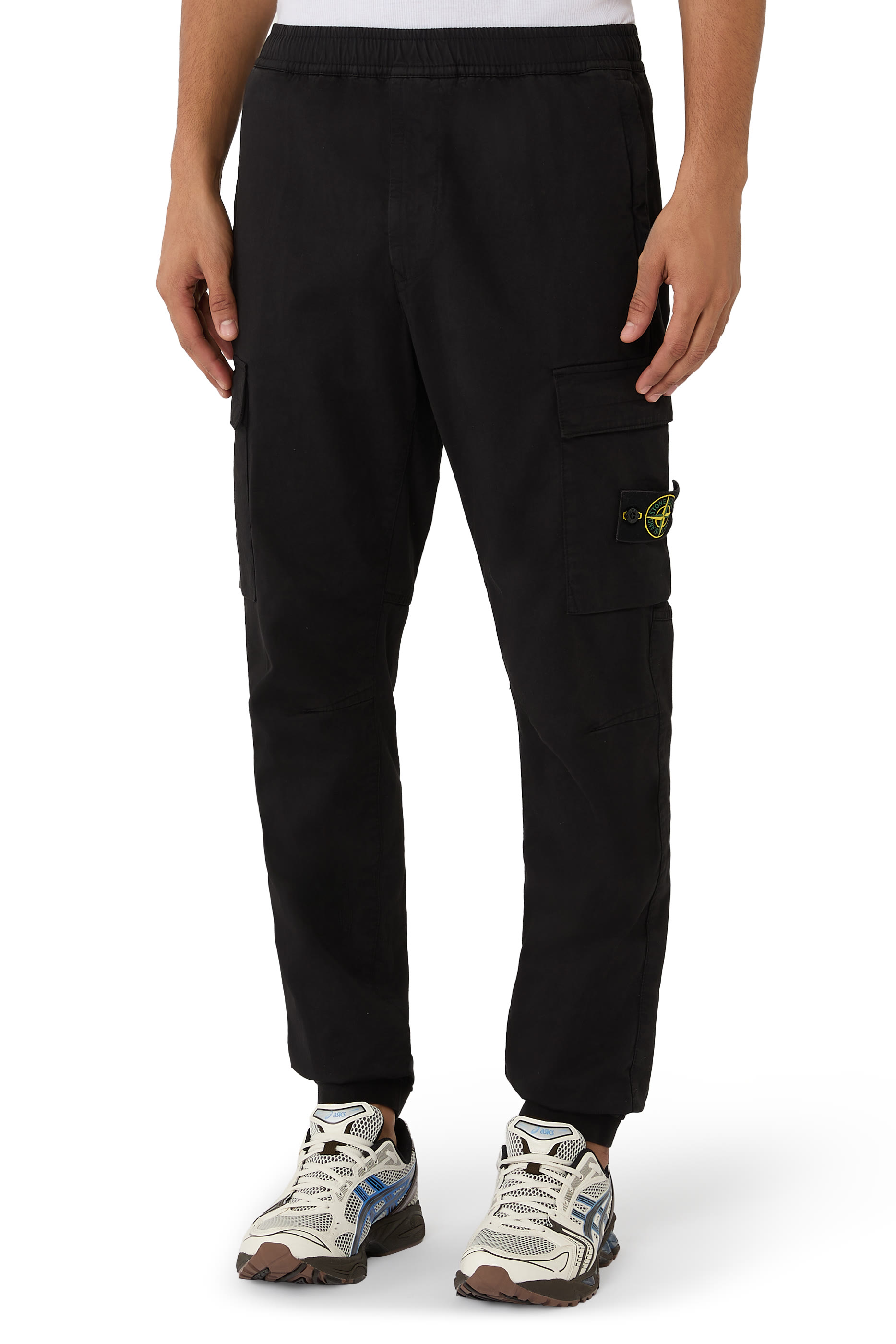 Stretch Cotton-Wool Satin Jogger Pants