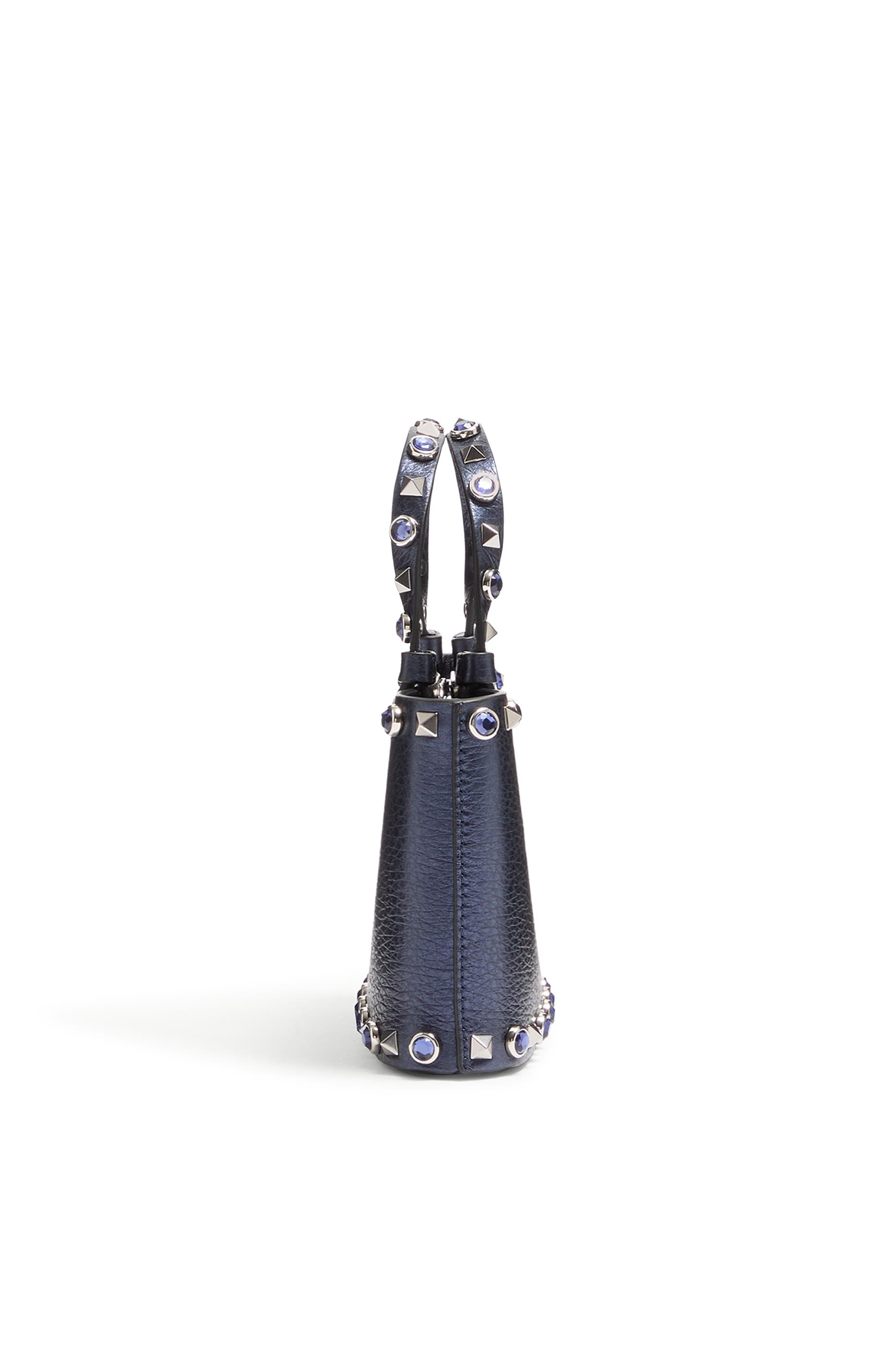 Rockstud Mini Shopping Bag in Laminated Calfskin