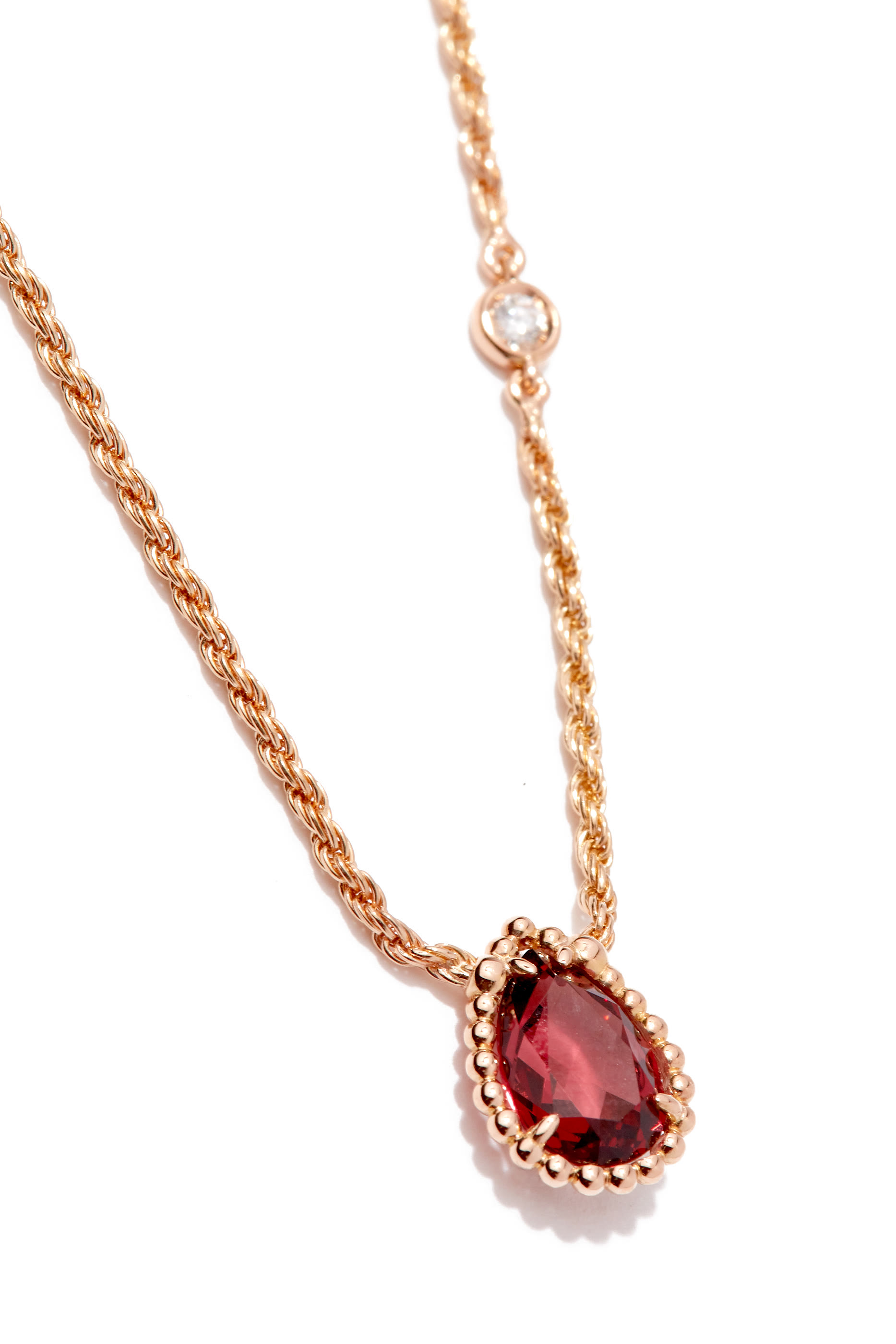 Serpent Boh&egrave;me XS Motif Pendant, 18k Pink Gold with Rhodolite  Diamond