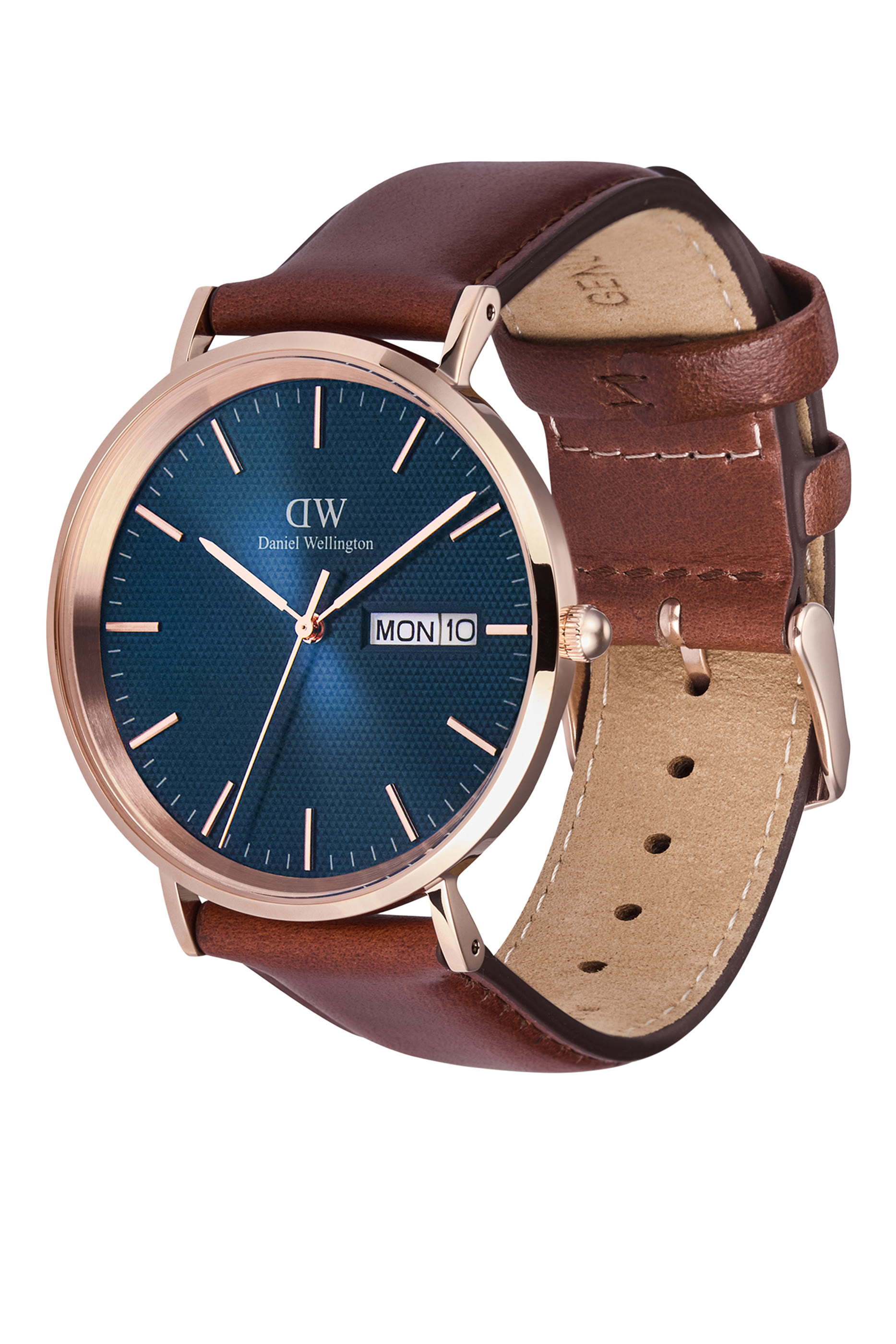 Classic Day Display Rose Gold Artic Blue Watch, 40mm