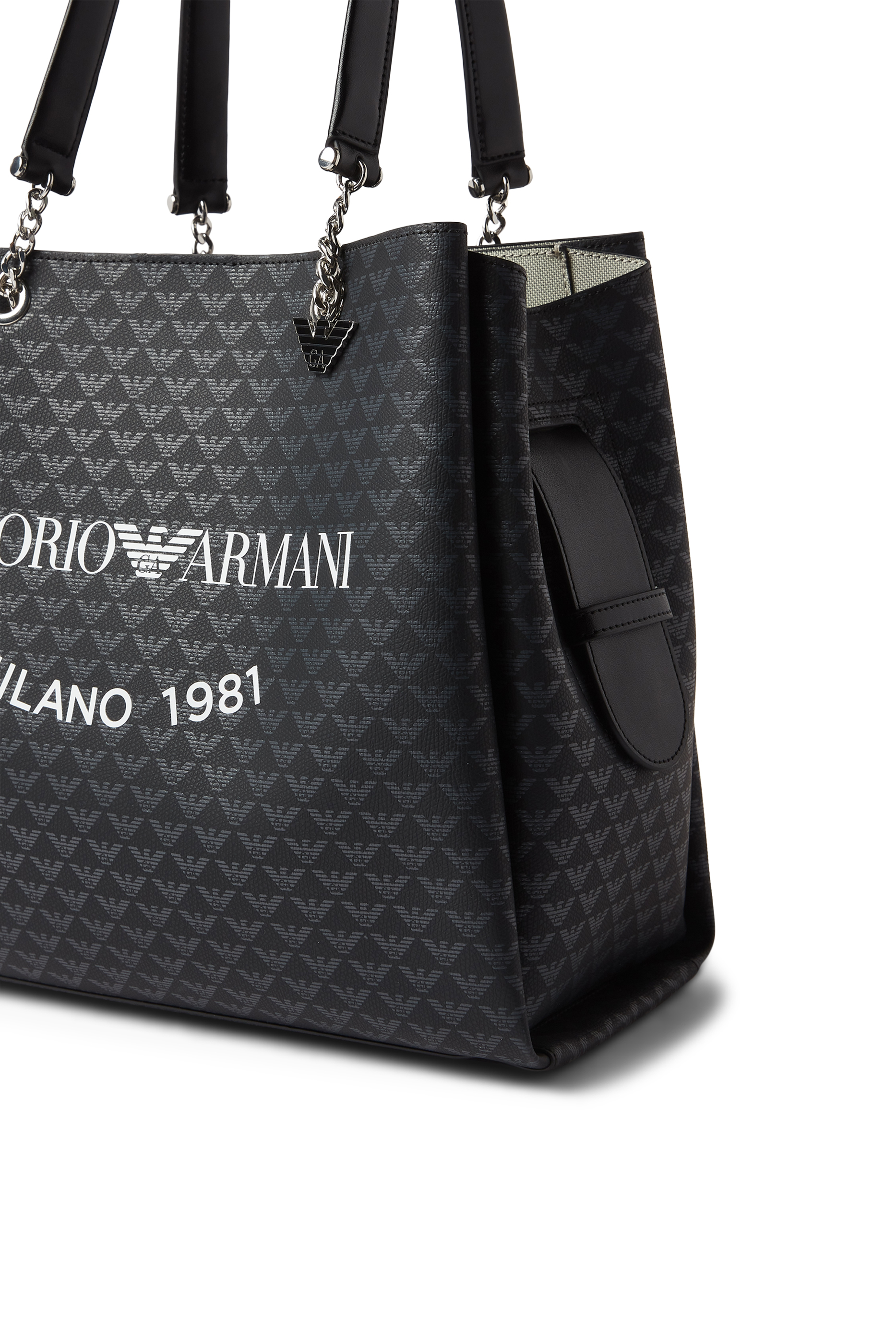 All-Over Eagle Shopper Bag With Eagle Charm