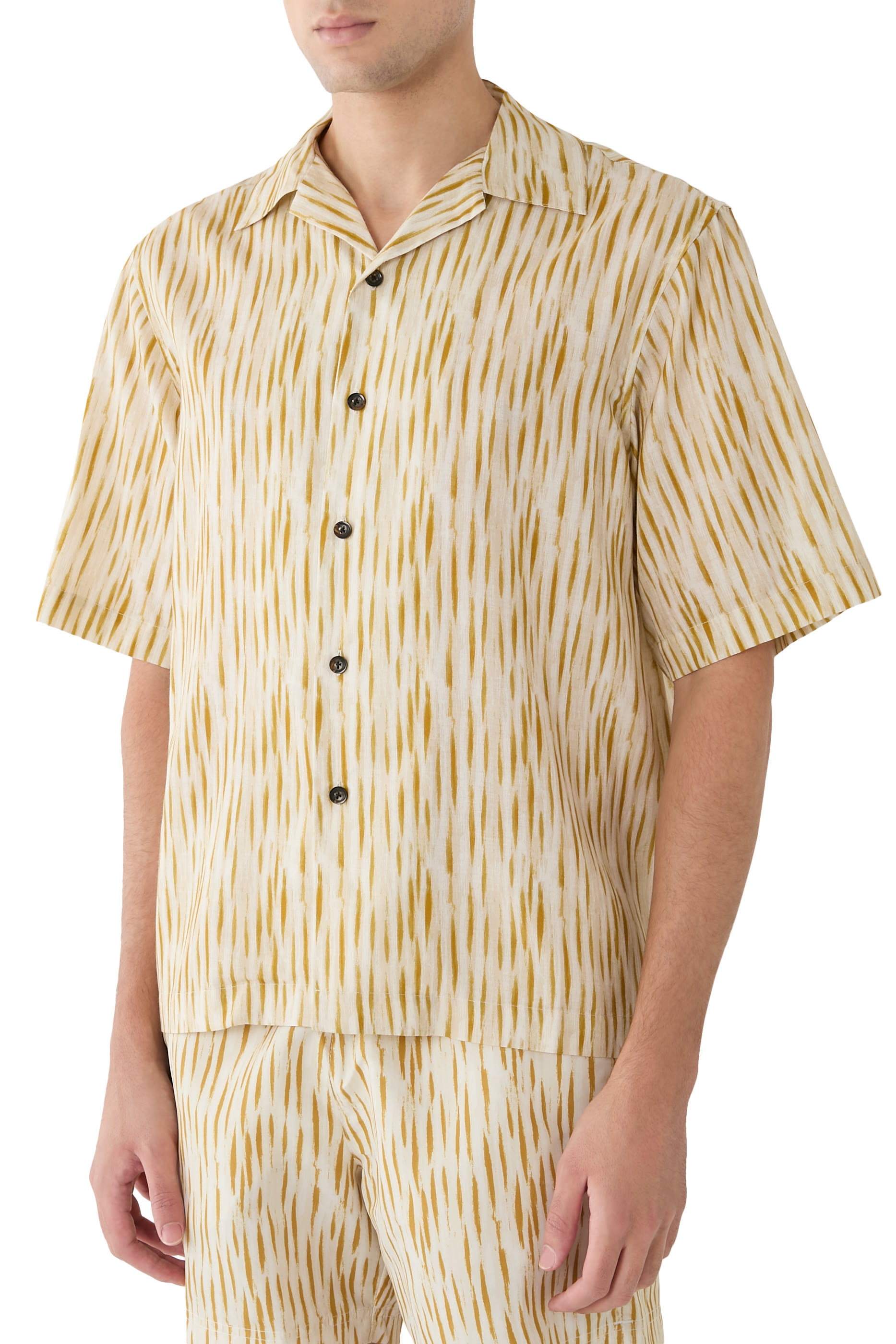 Brush Stroke Camp Collar Shirt