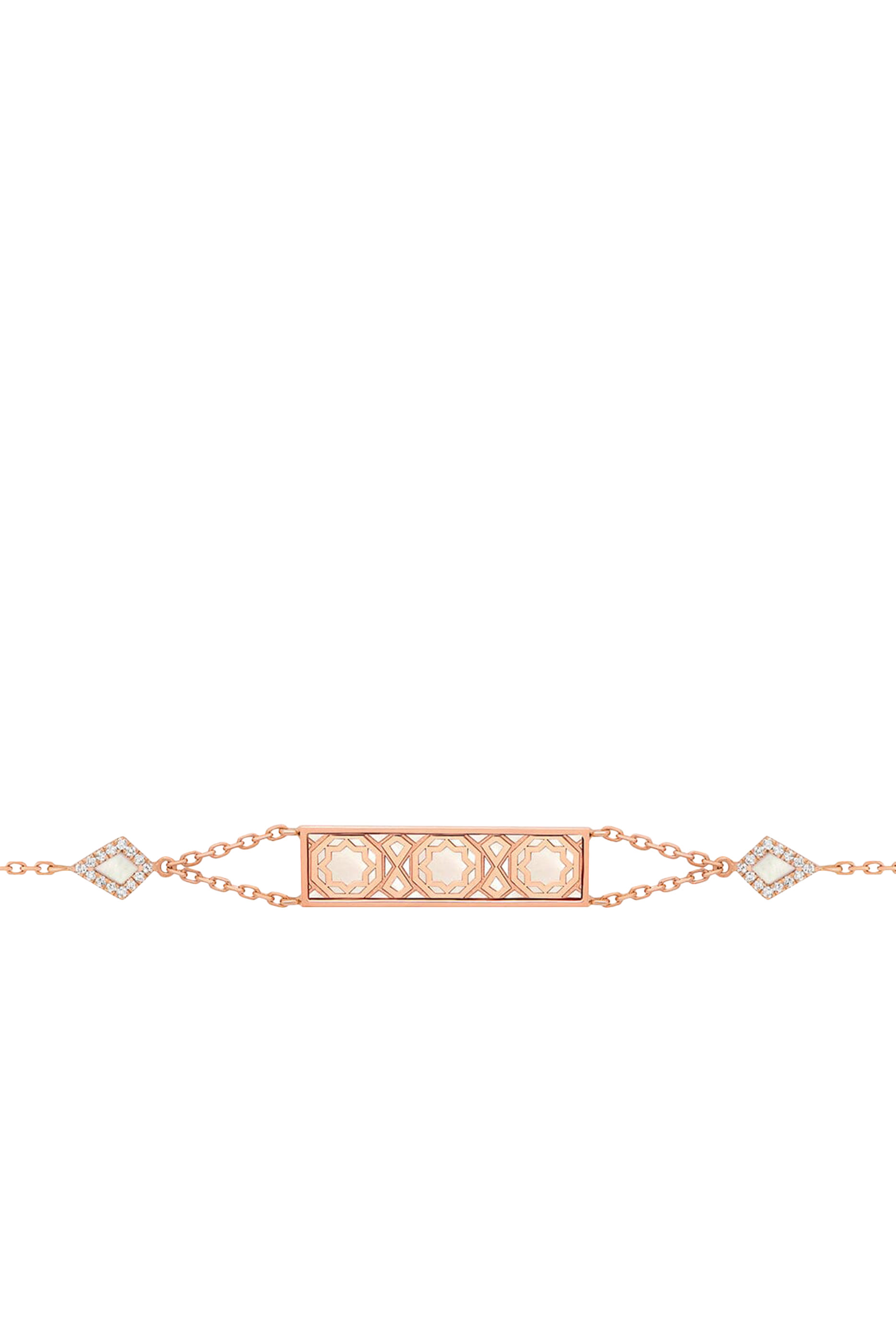 Oud Turath Bracelet, 18K Rose Gold, Diamonds  Mother of Pearls
