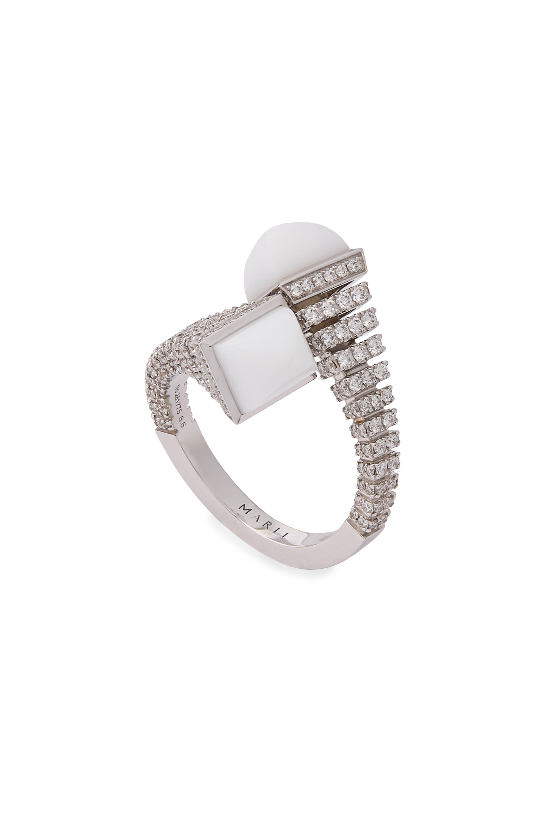 Cleo Rev Slim Ring, 18k White Gold  Diamonds
