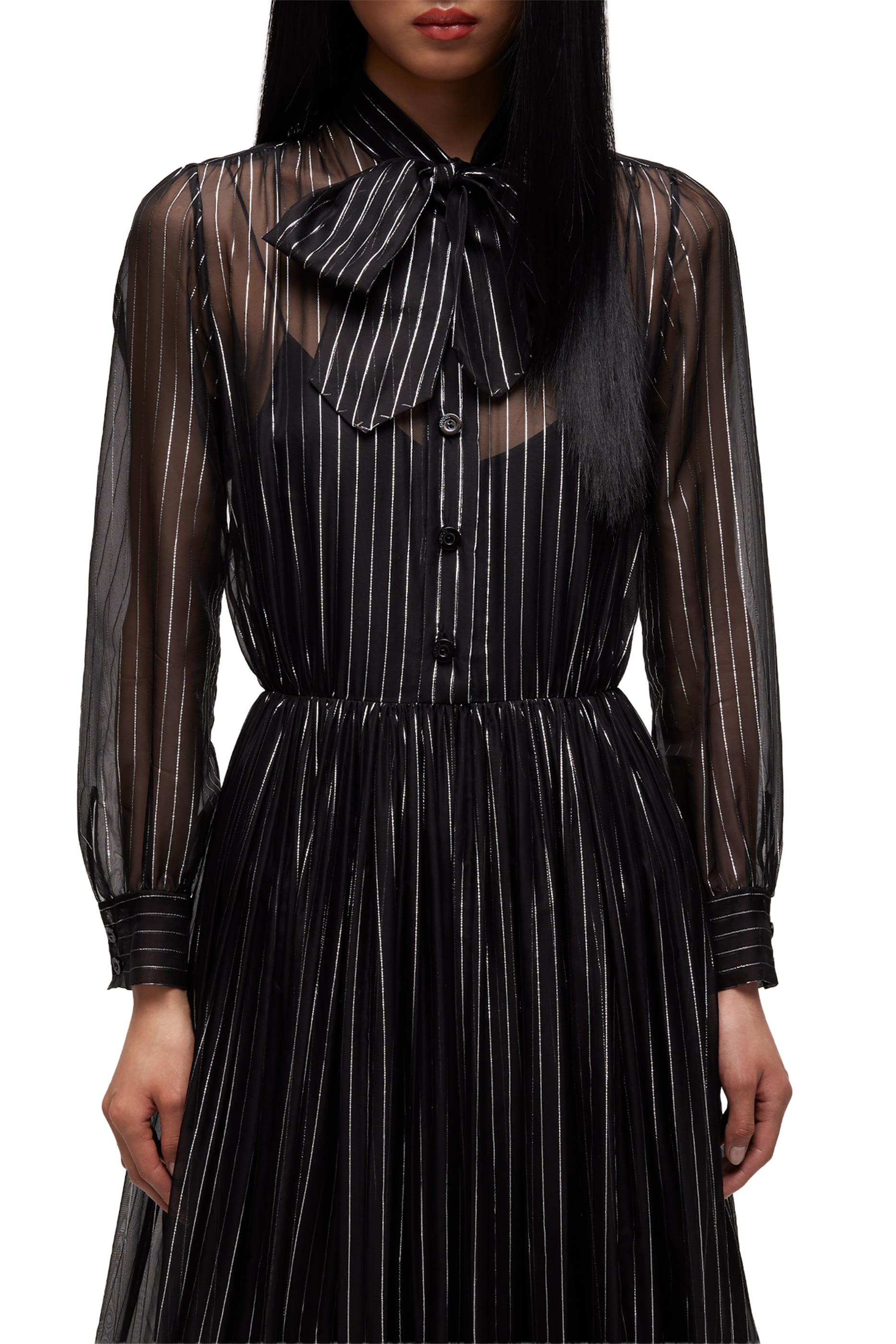 Pinstripe Chemisier Dress