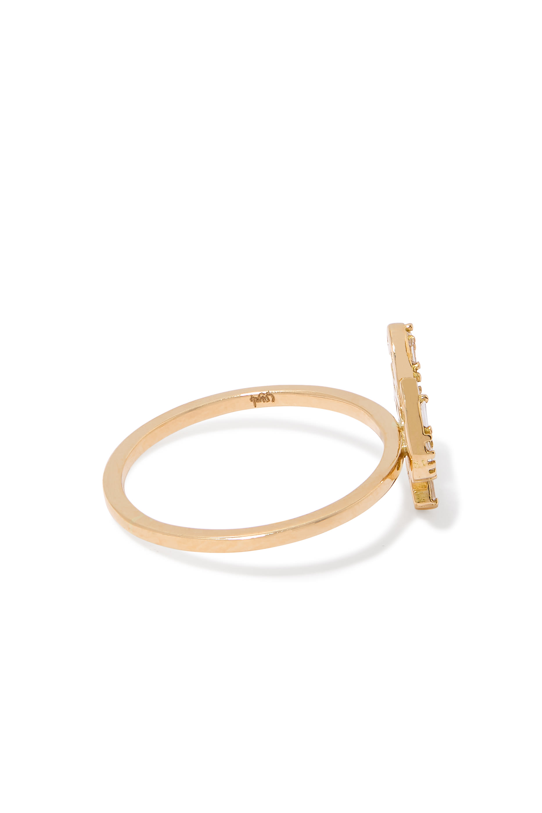 Oula XS Arabic Letter Yaa Ring, 18K Yellow Gold  Diamonds