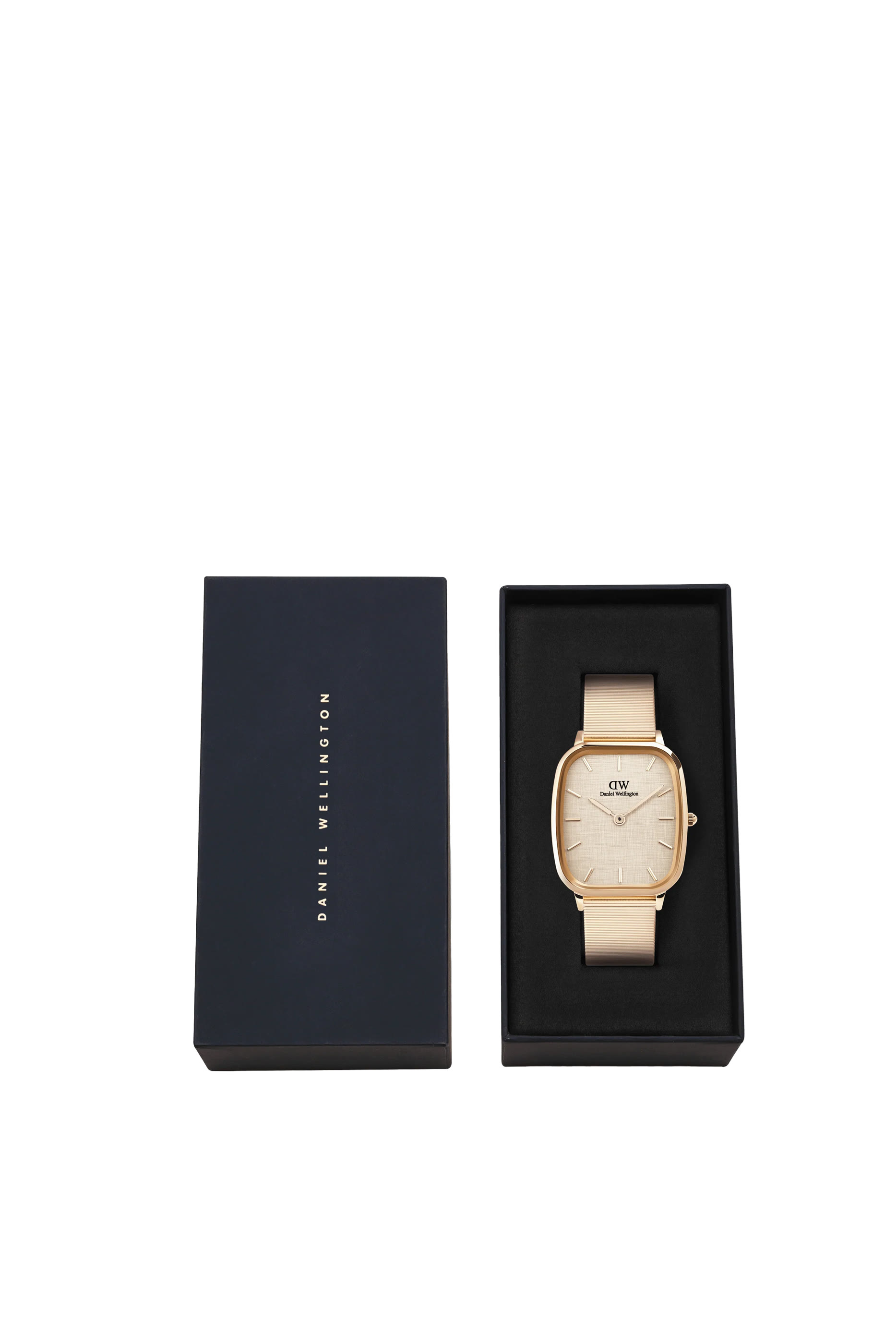 Marlon Wire Linen Wire Band Rose Gold Strap, Linen Dial Stainless Steel Quartz Watch, 32mm