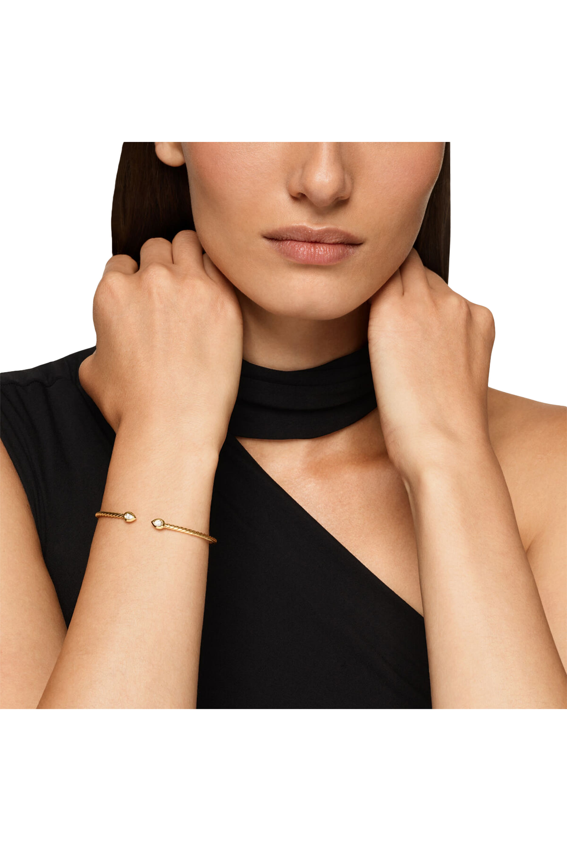 Petite Modern Renaissance&reg; Pear Cablespira&reg; Bracelet, 18K Yellow Gold  Diamonds