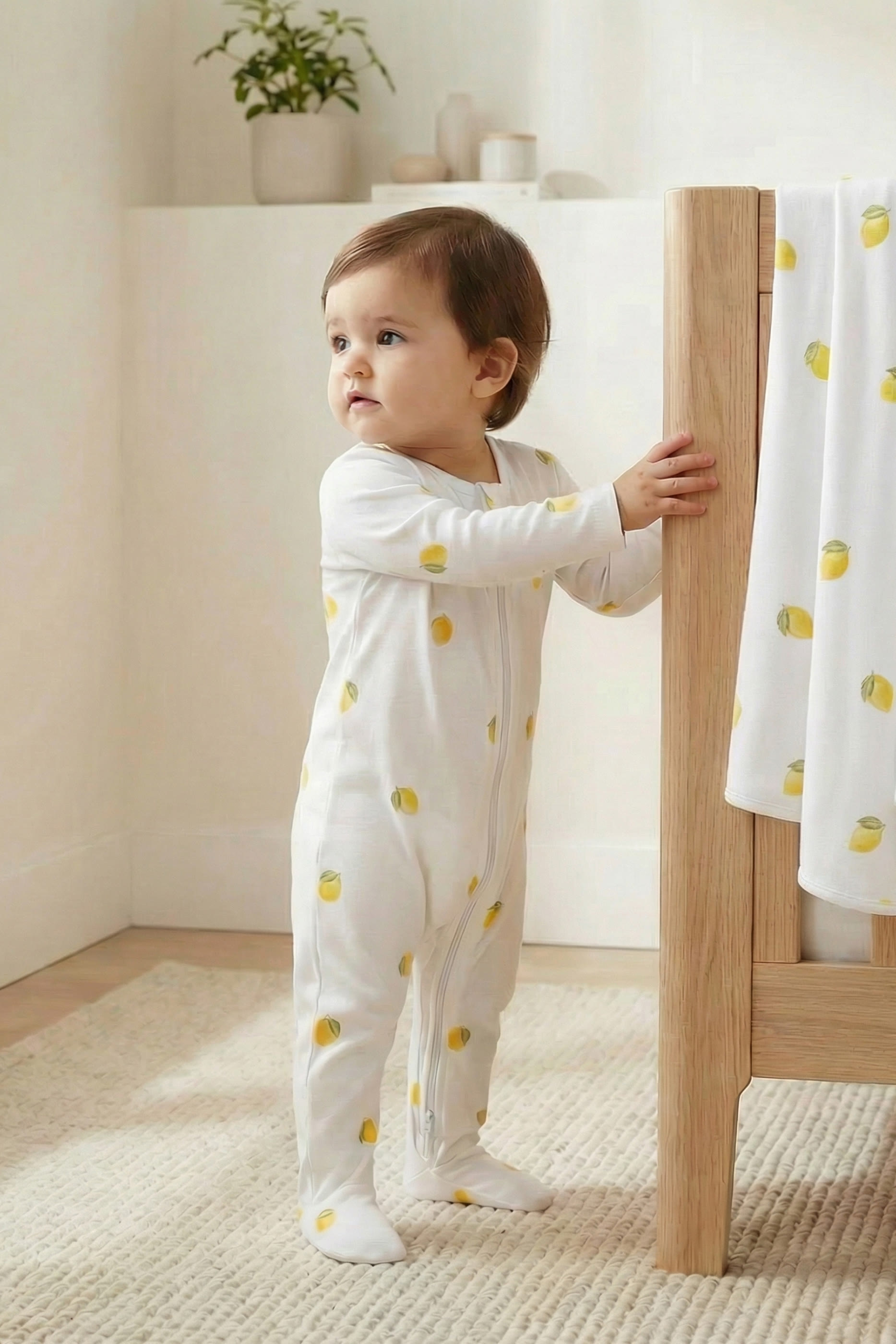 Kids Lemon Print Sleepsuit