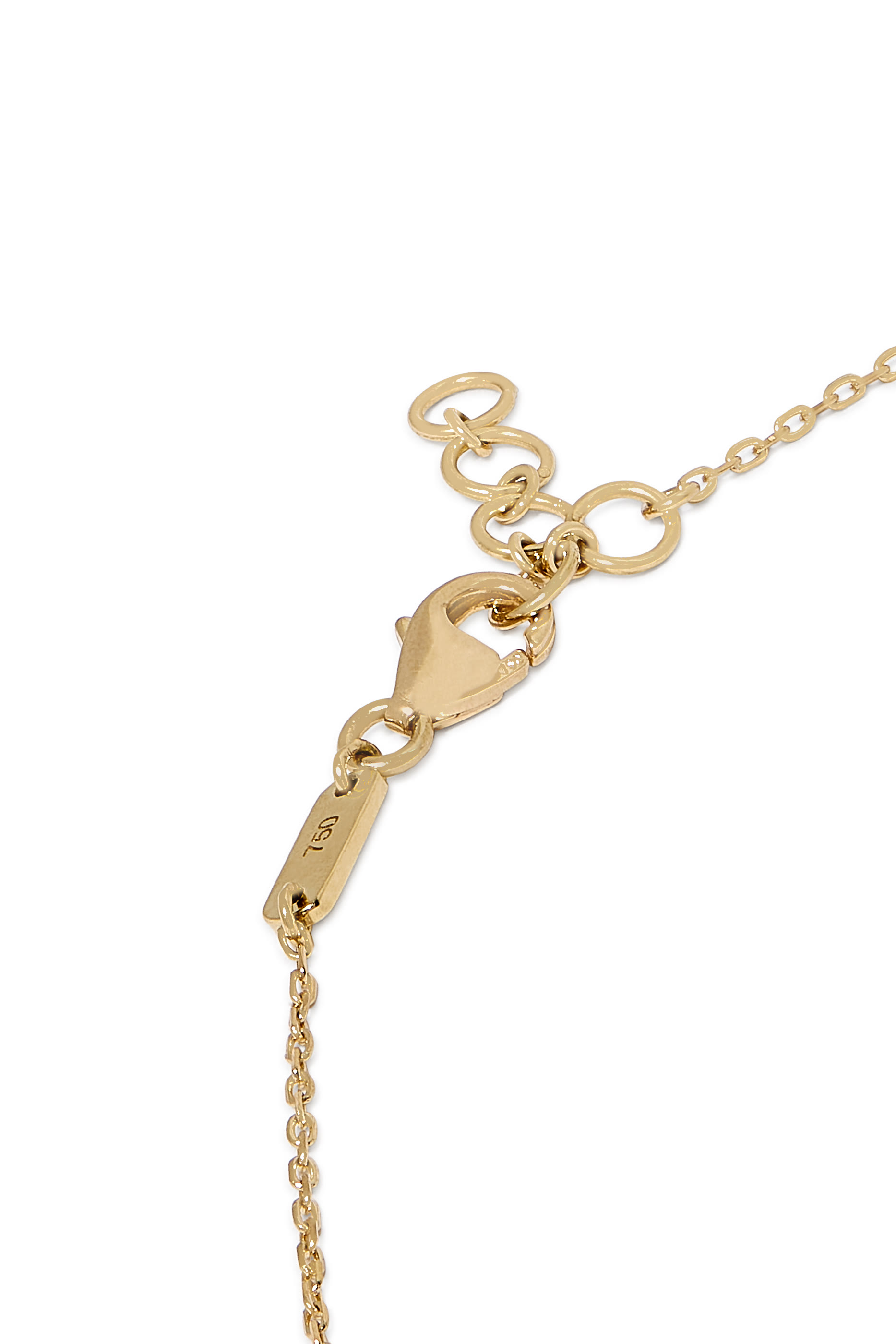Kids Tiny Bling Heart Letter 'Meem' Necklace, 18K Yellow Gold  Enamel