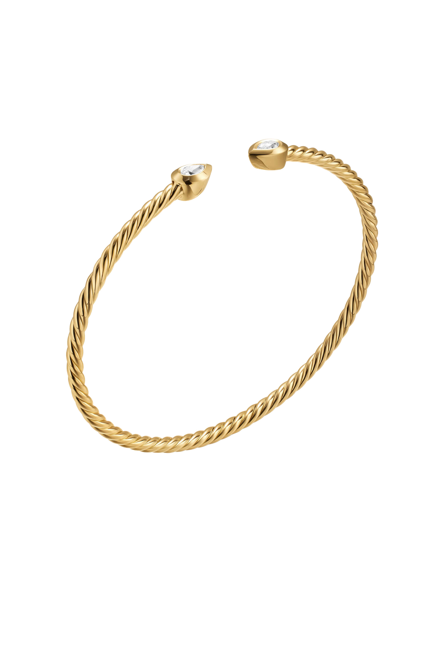 Petite Modern Renaissance&reg; Pear Cablespira&reg; Bracelet, 18K Yellow Gold  Diamonds