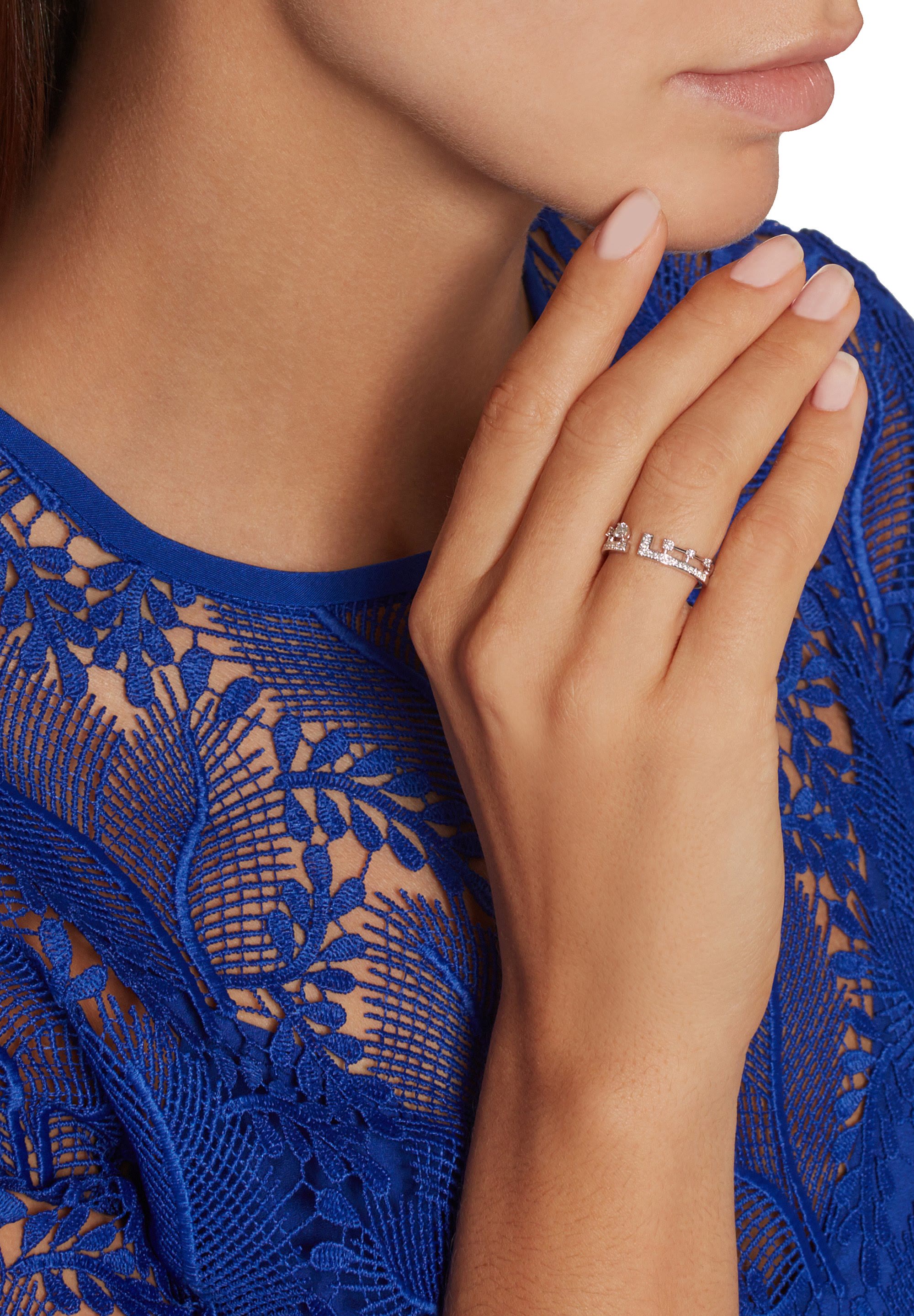 Avenues Index Ring, 18k Yellow Gold  Diamonds