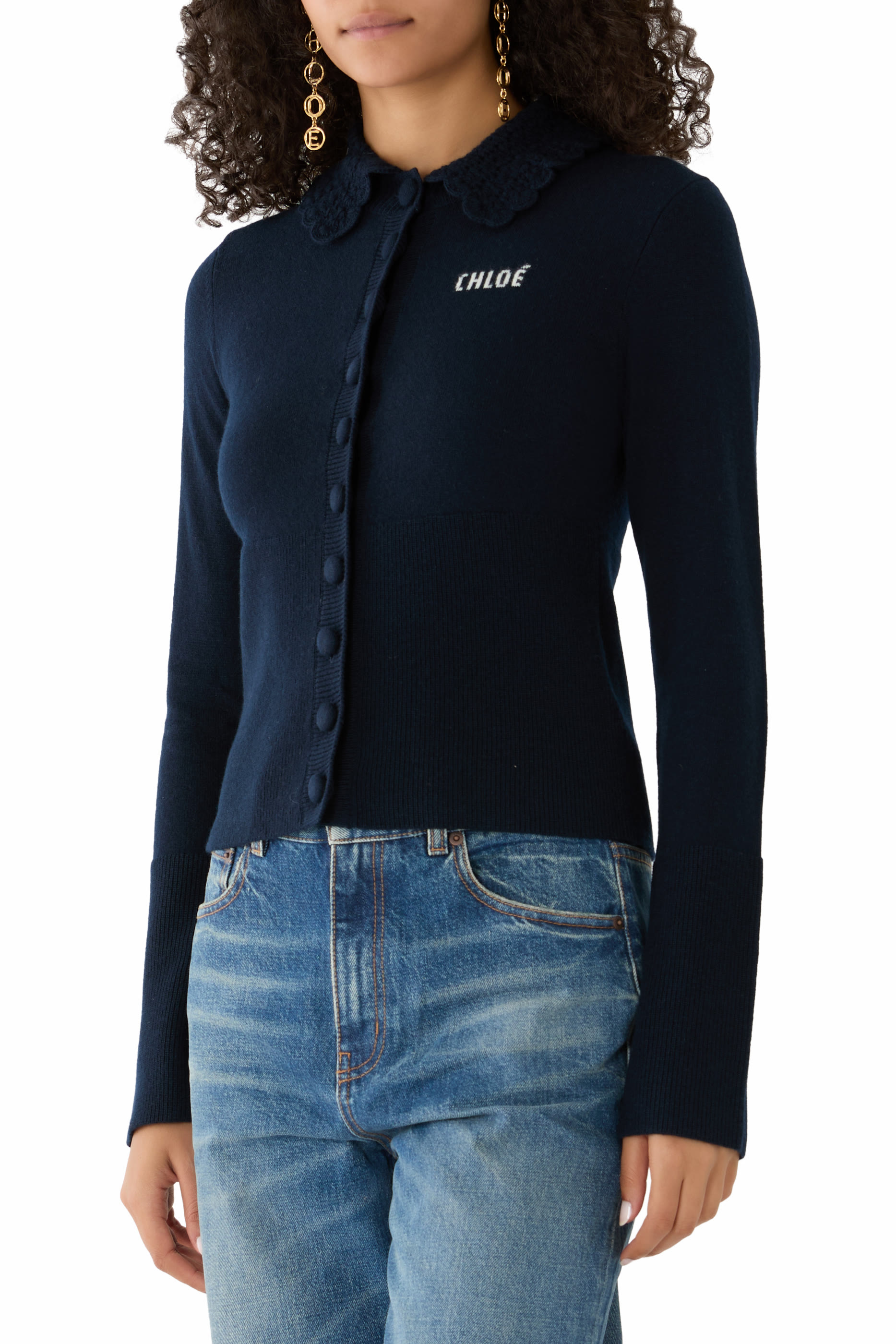 Fitted Logo Cardigan