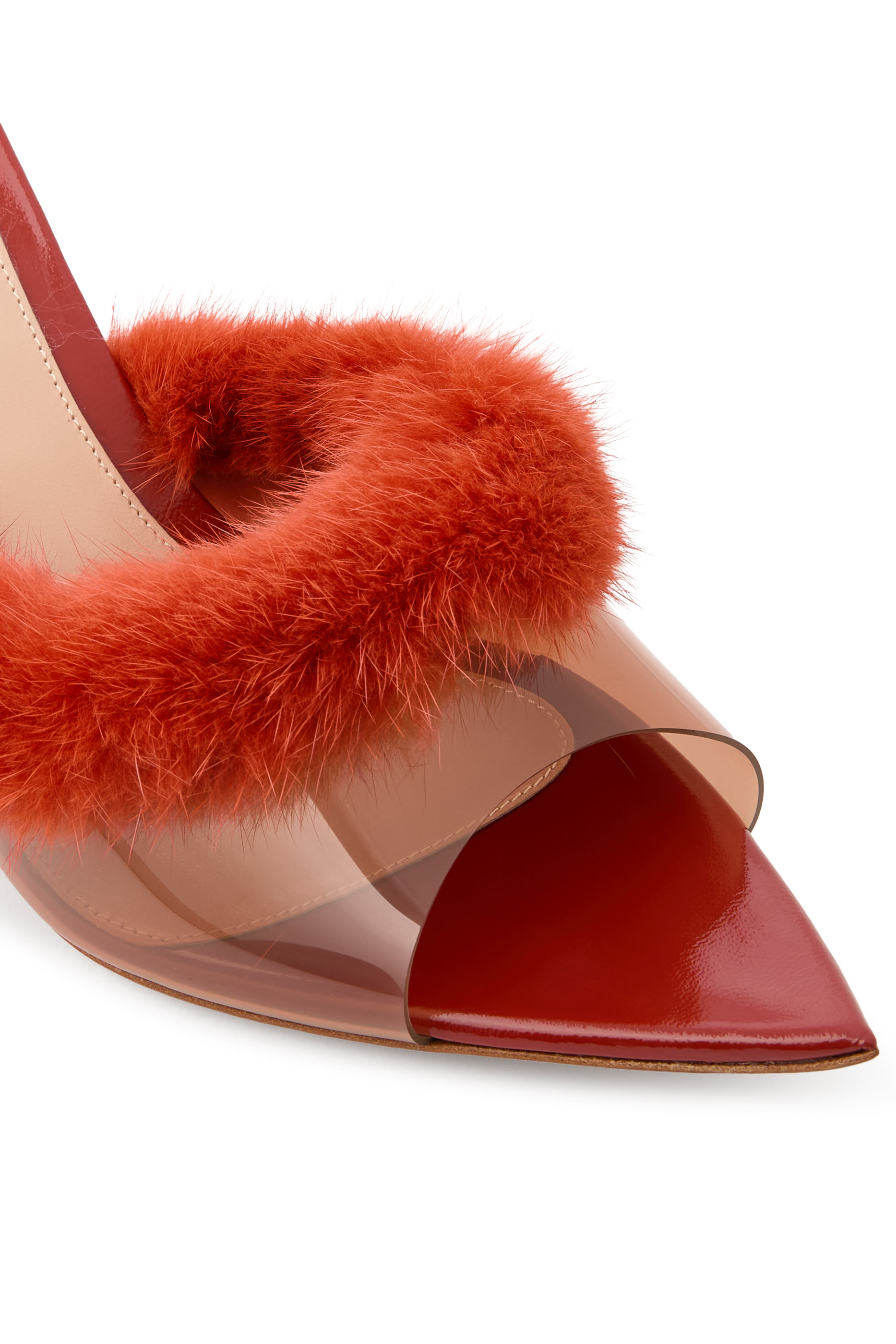 Tanya 85 Fur Plexi Mules