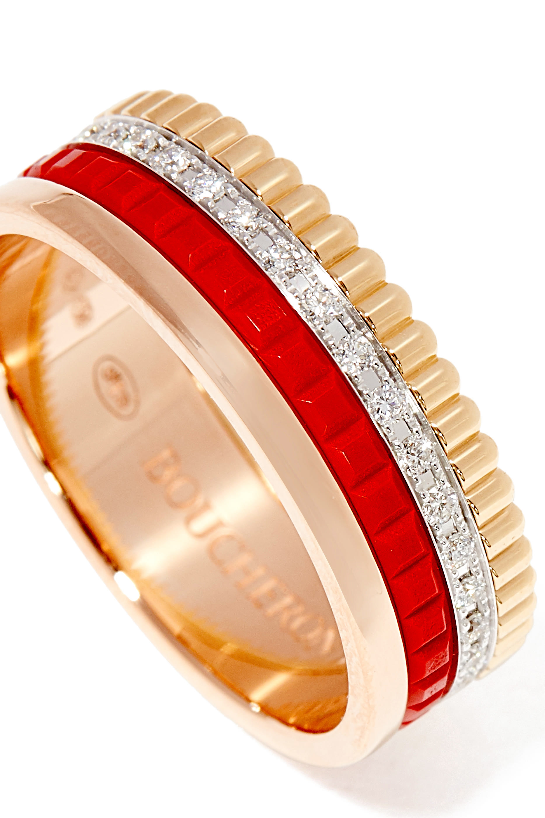 Quatre White Edition Ring, 18k Mix Gold  PVD