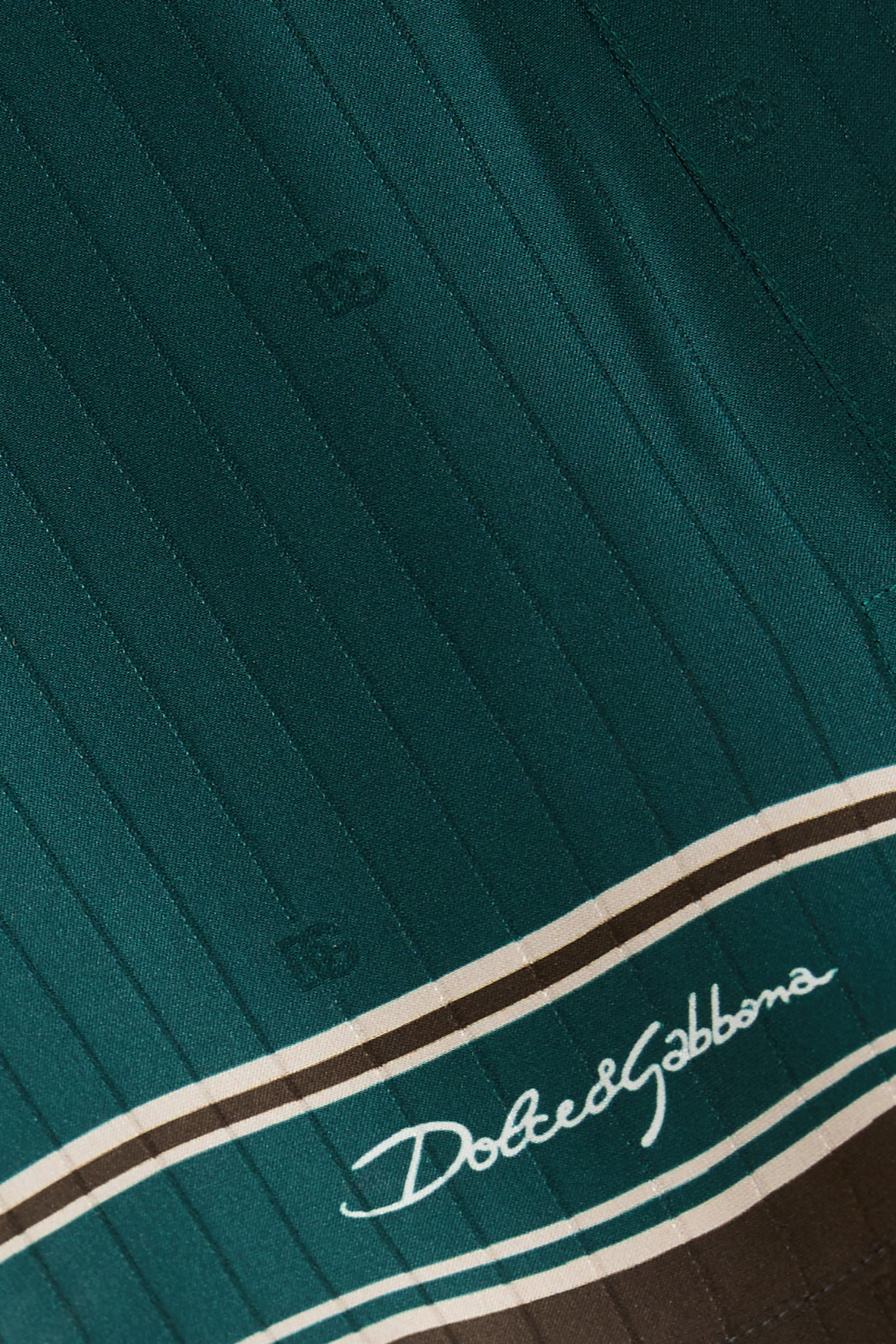  Logo  Stripe-Print Vanity Silk Bermuda Shorts 