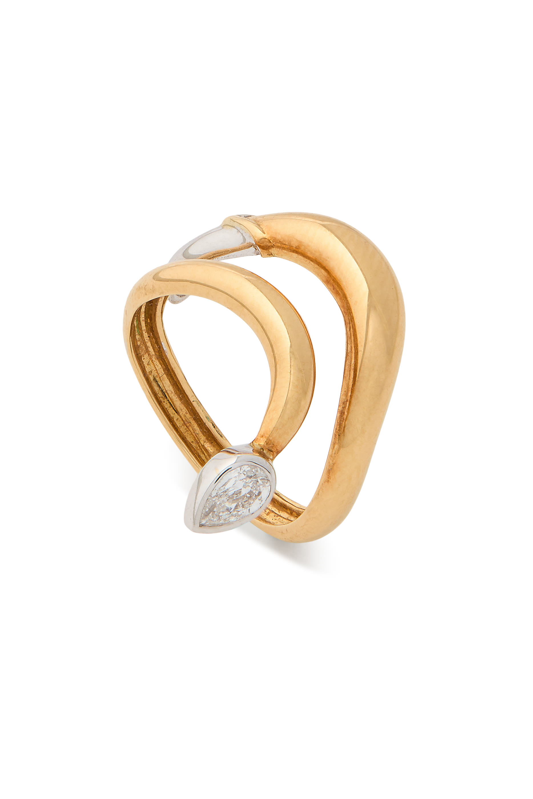 Boa Snake Ring, 18k Mix Gold  Diamond