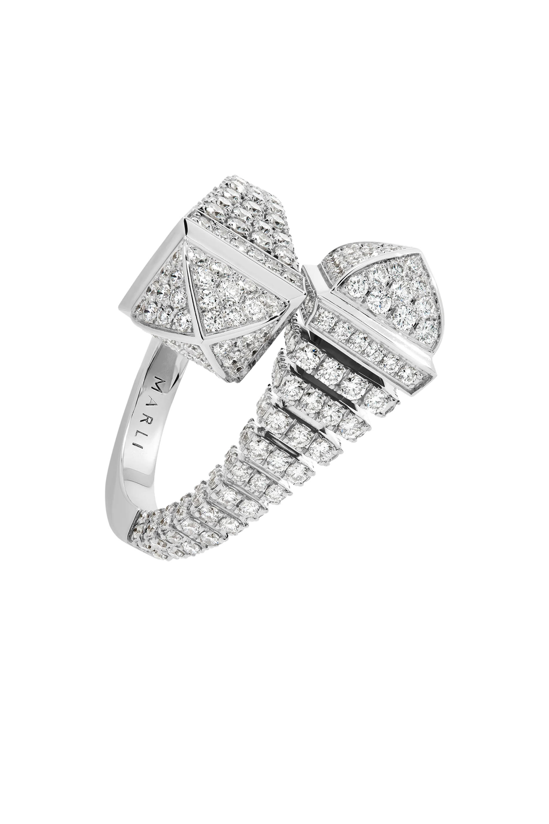 Cleo Rev Full Ring, 18K White Gold  Diamonds