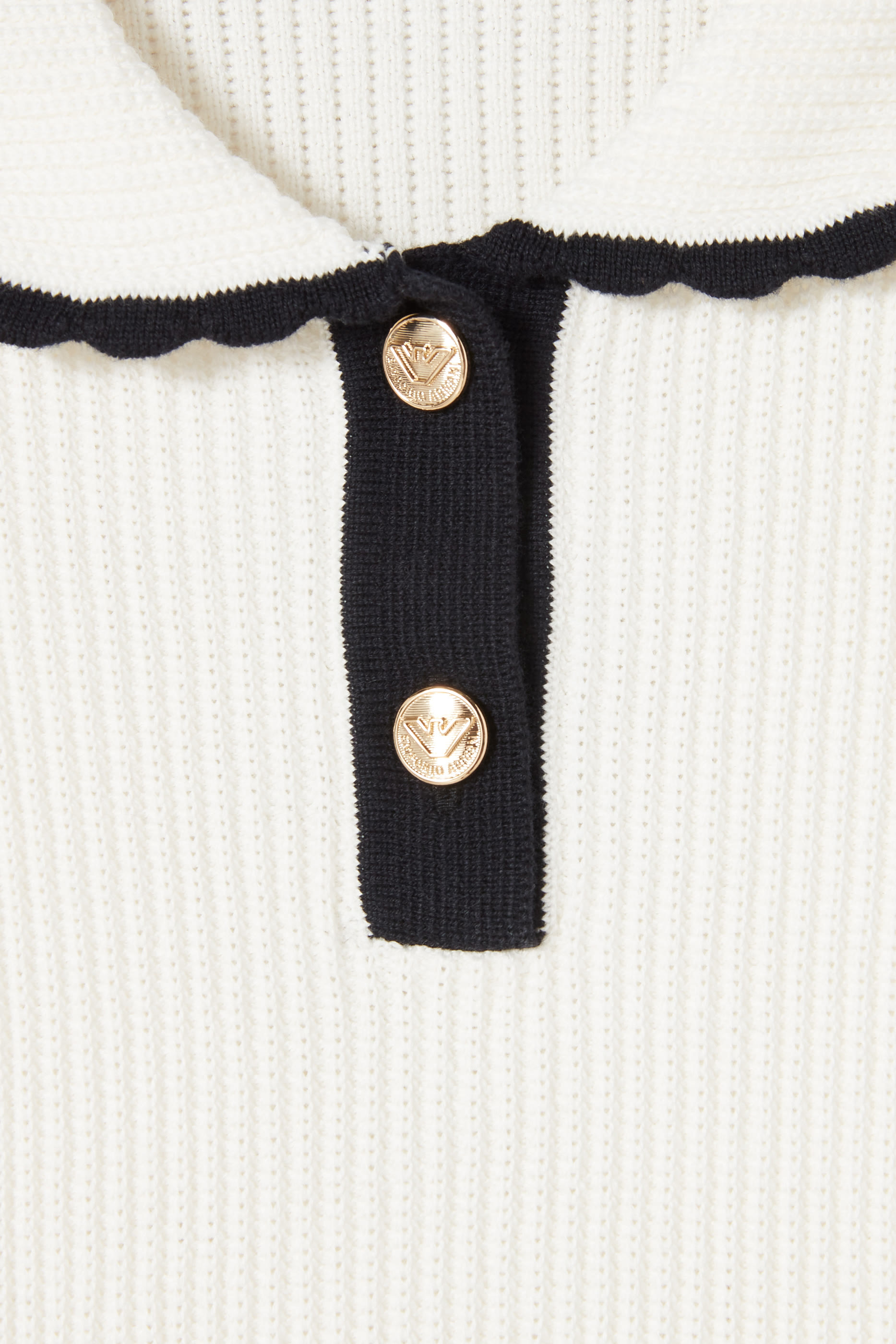 Kids  Contrast Scallop Detail Polo