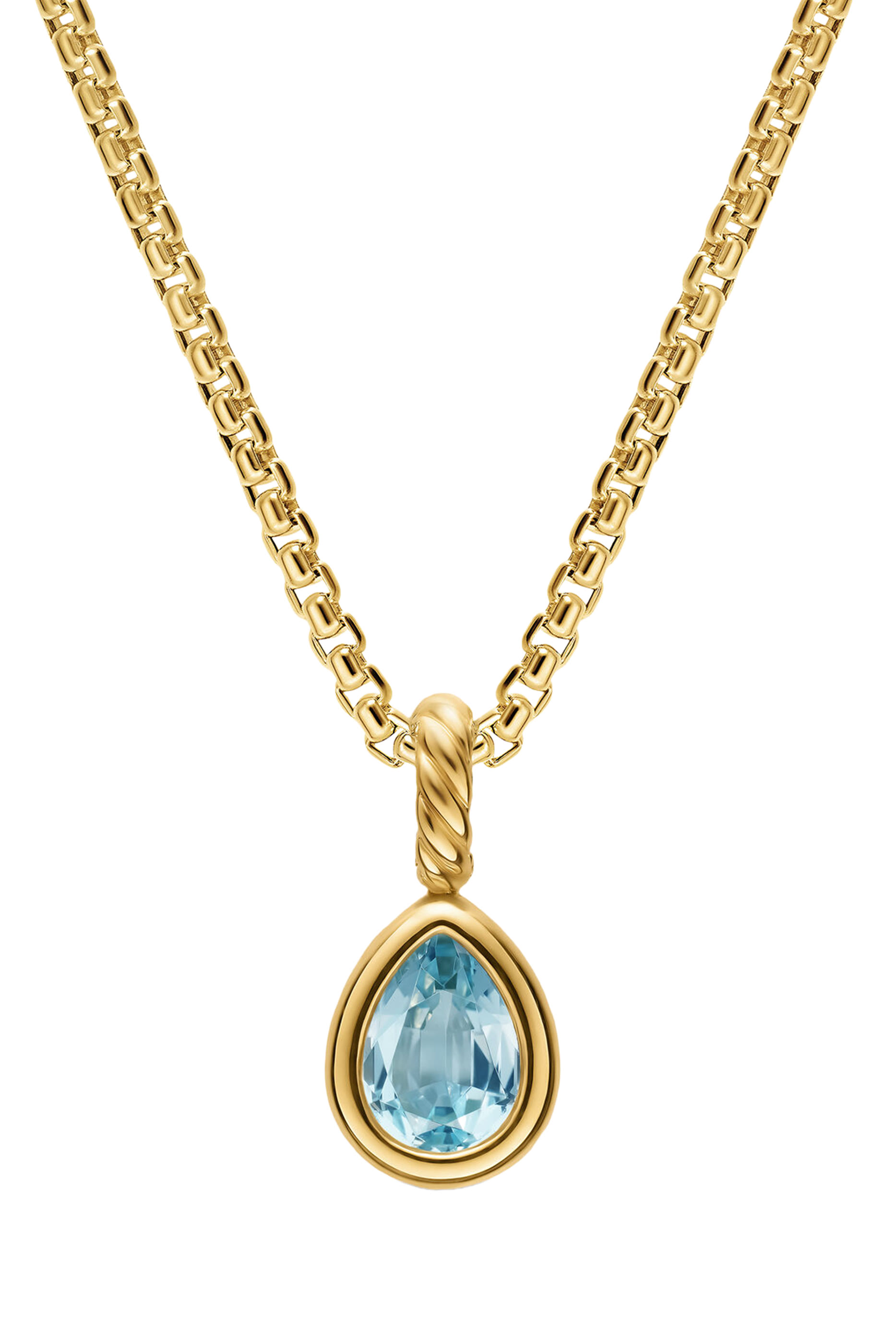 Mini Pear Cut Amulet, 18k Yellow Gold  Topaz