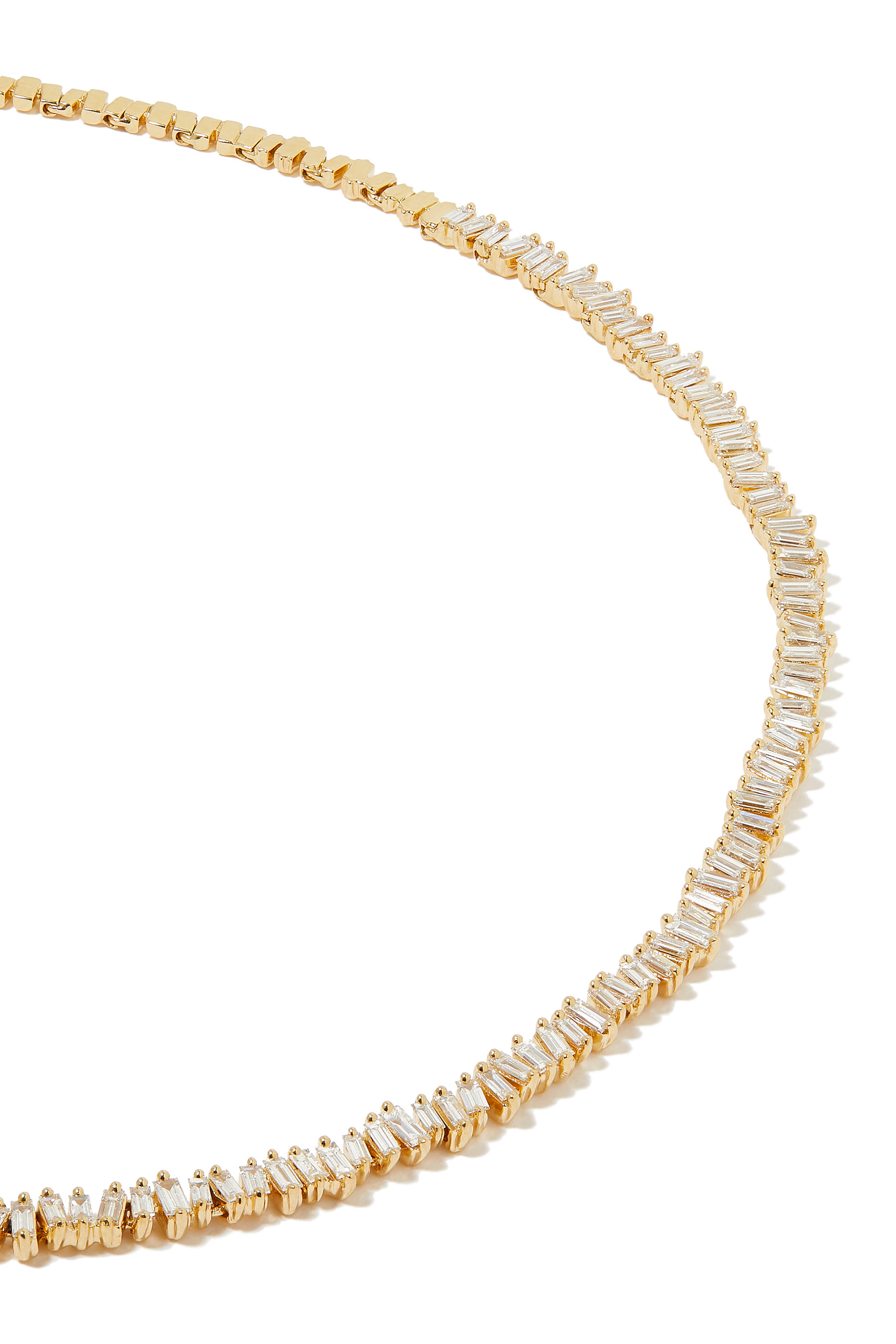 Classic Tennis Necklace, 18K Yellow Gold  Diamonds
