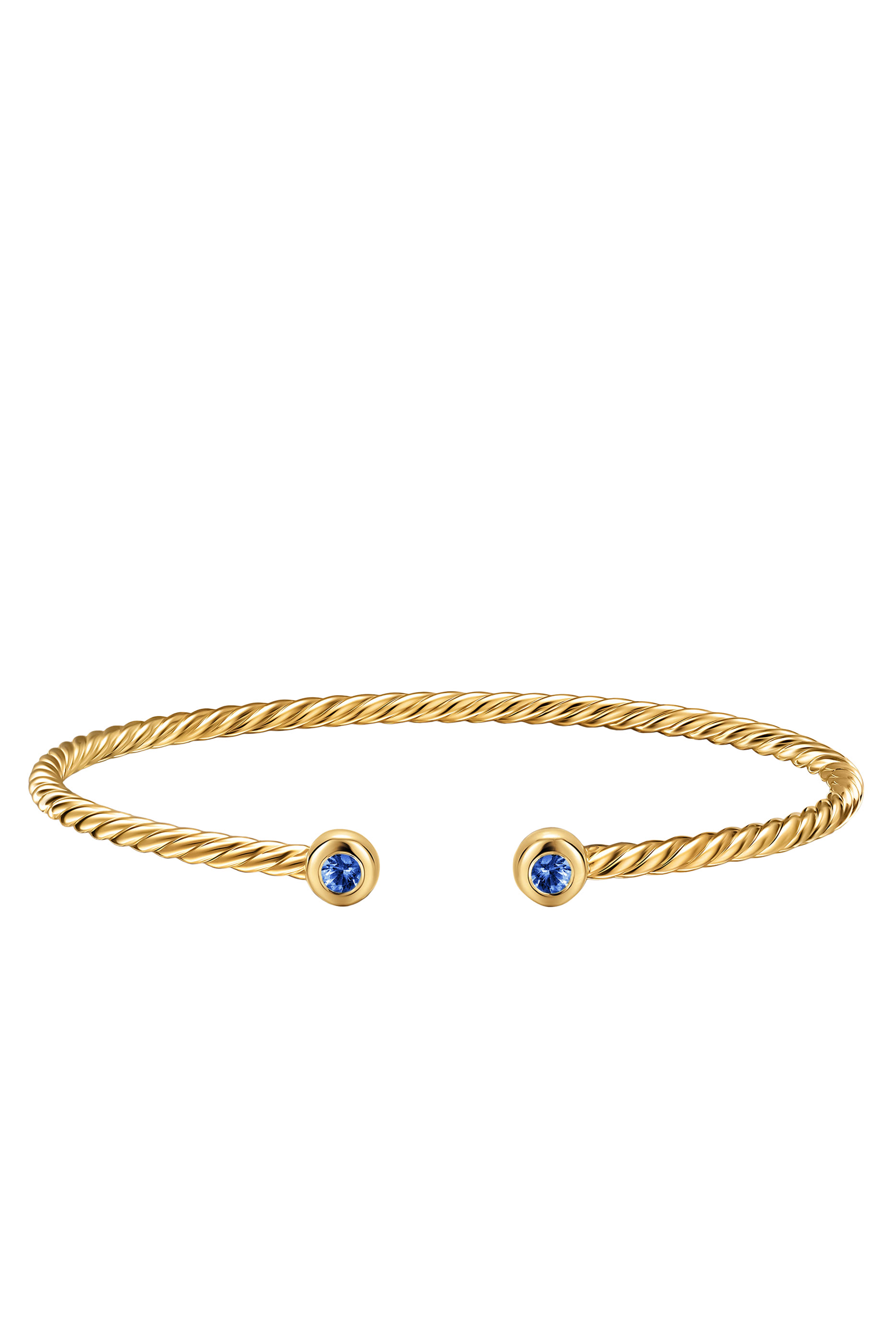 Micro Cablespira&reg; Flex Round Bracelet, 18k Yellow Gold  Sapphire
