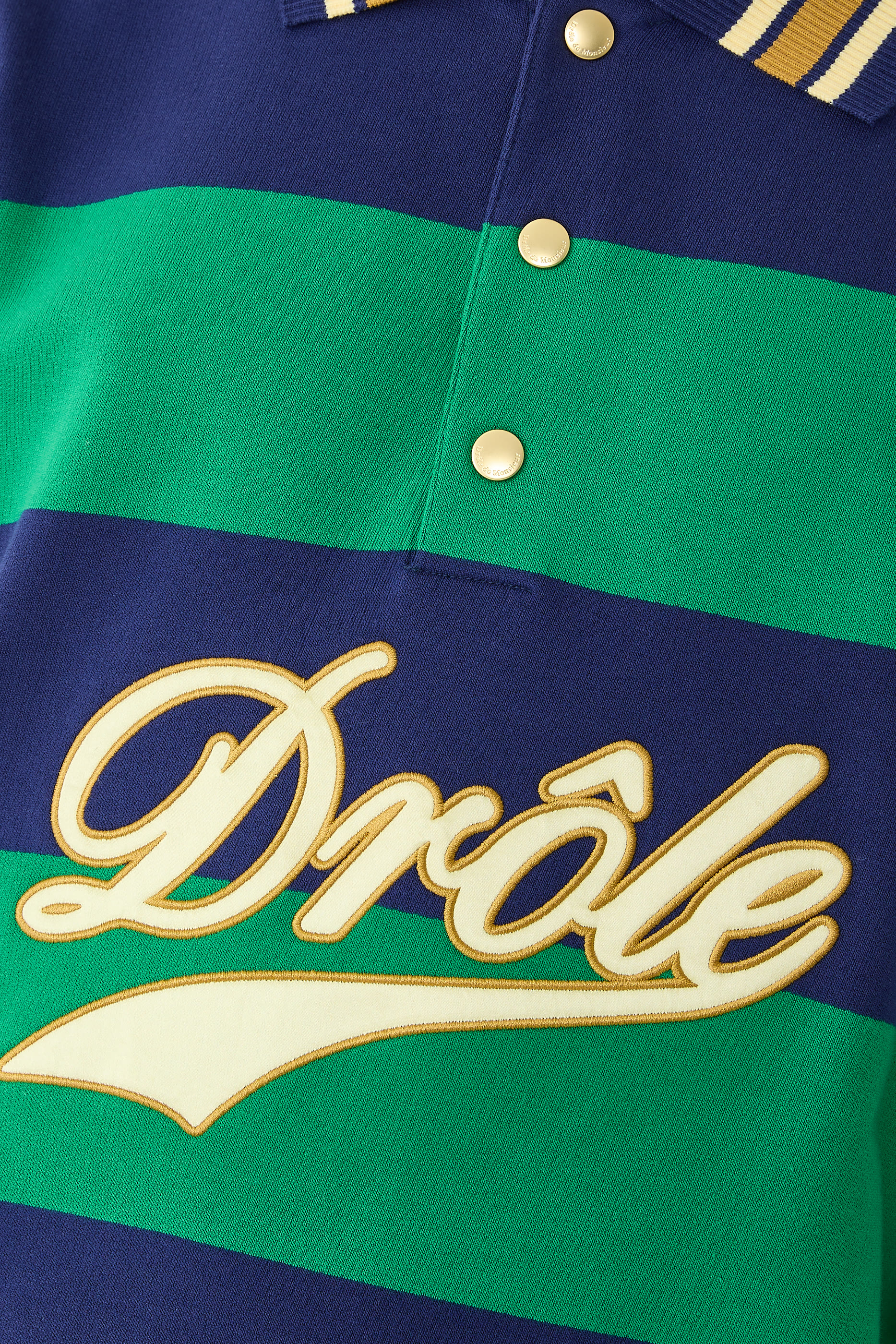 Dr&ocirc;le Embroidered Stripes Polo Shirt 
