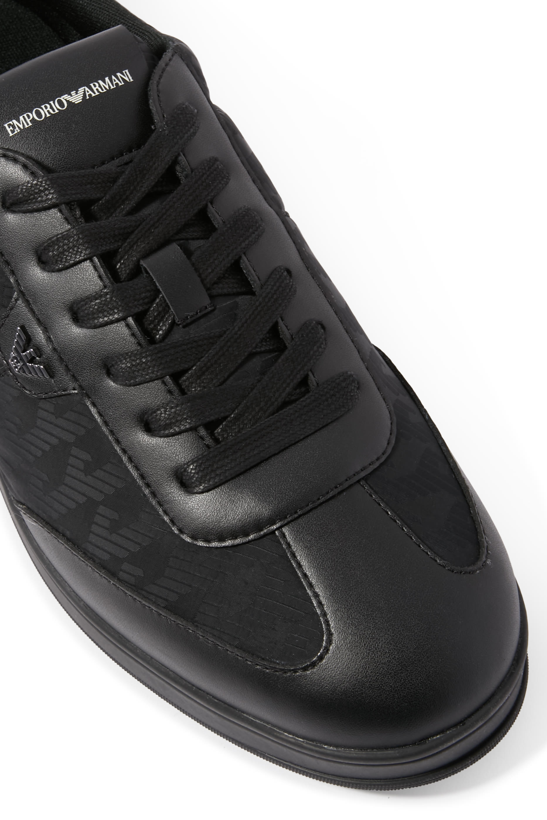 Nylon Sneakers with Leather Details