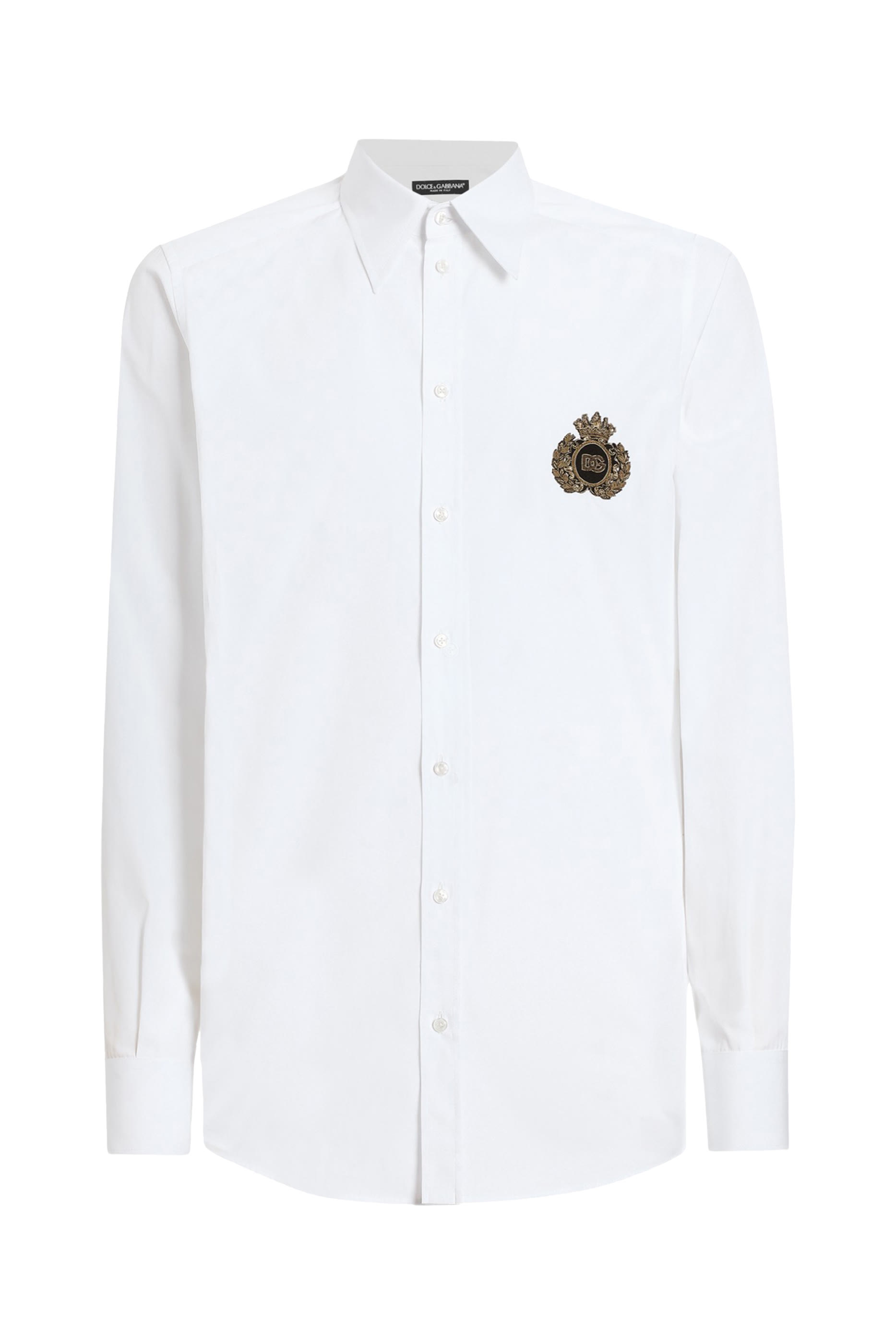 Cotton Shirt with Heraldic Patch