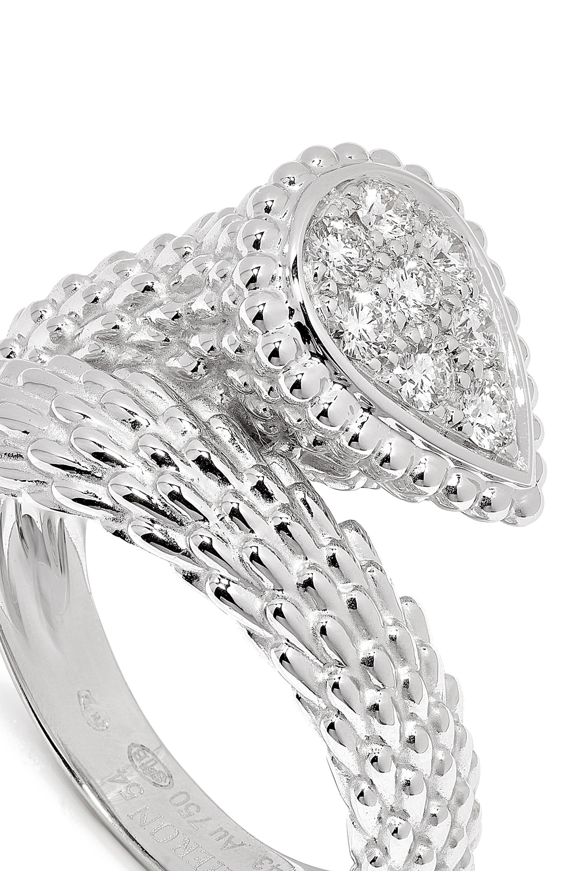Serpent Boh&egrave;me S Motif Diamond Ring, 18k White Gold  Diamonds