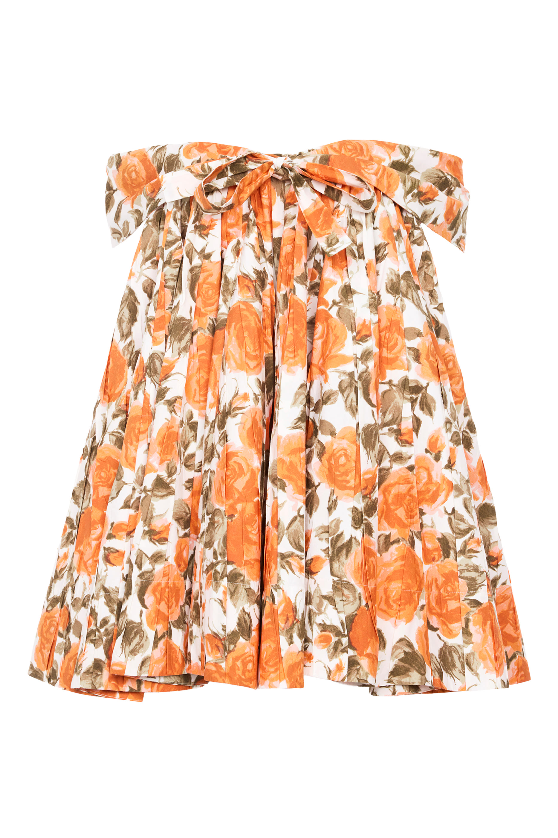 Off-the-Shoulder Mini Dress in Cotton Poplin 