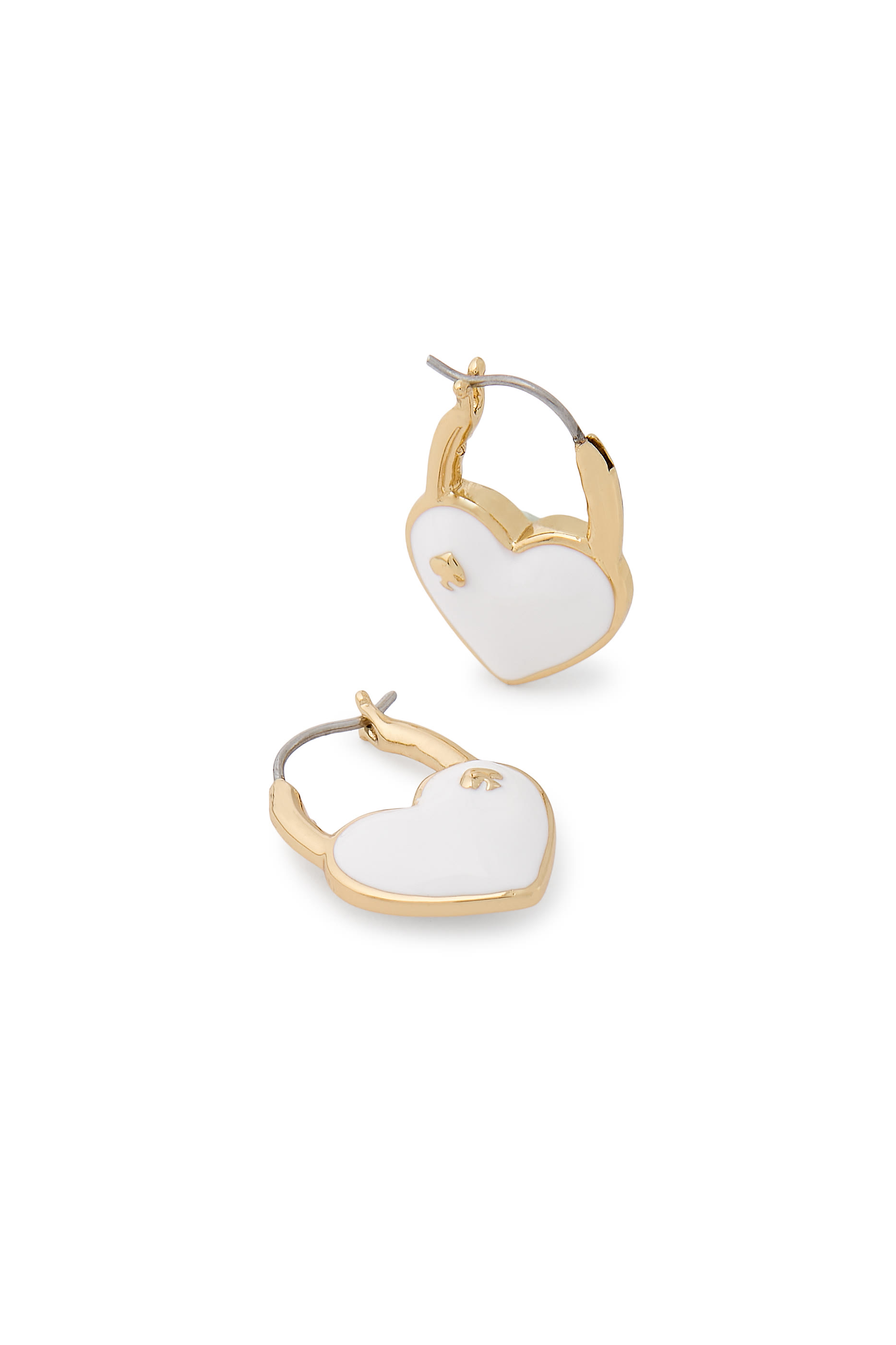 Heart Spade Huggies, Stainless Steel Posts  Enamel