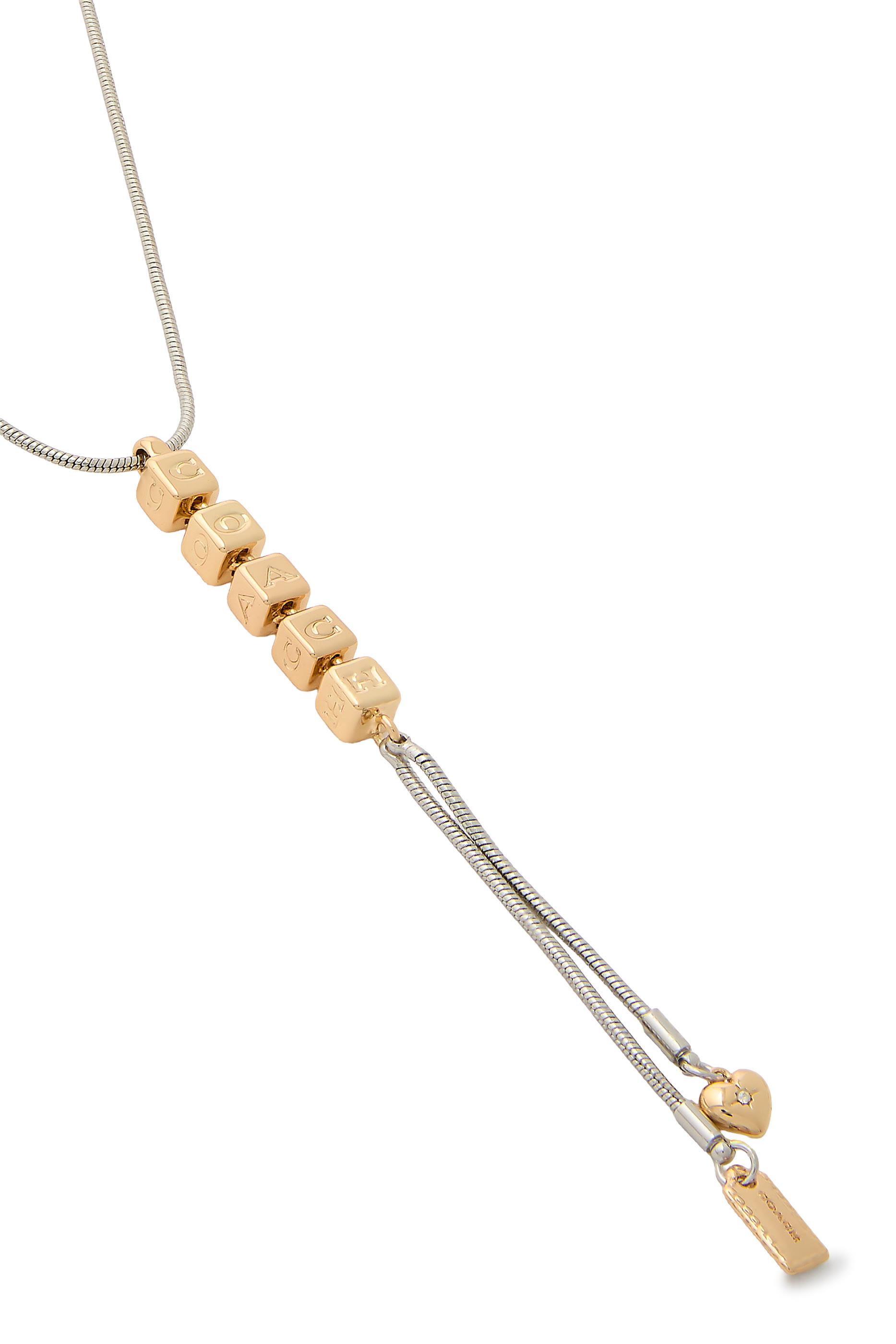 Cube Necklace, Brass