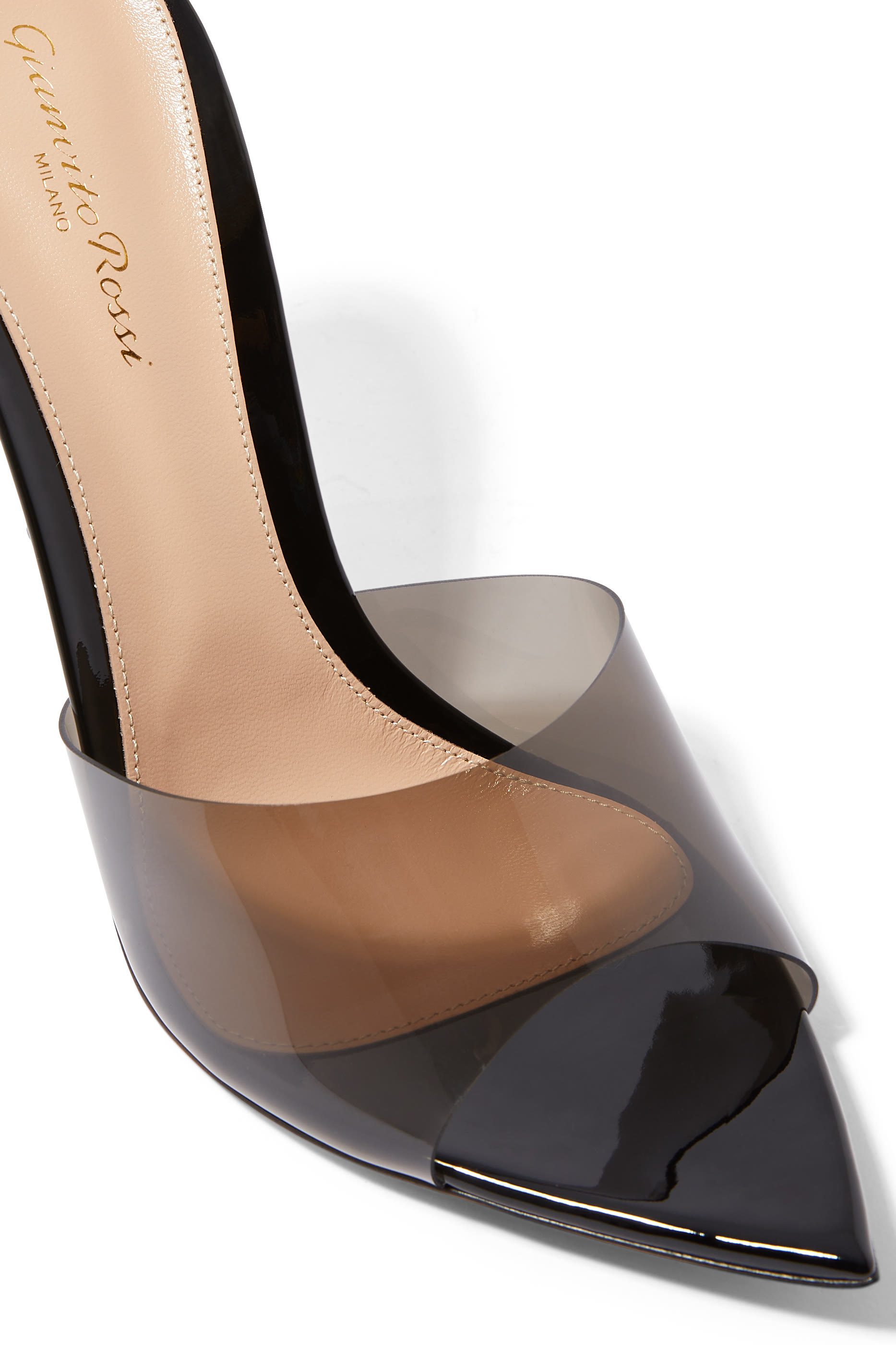 Elle 105 Mules in Plexi and Leather