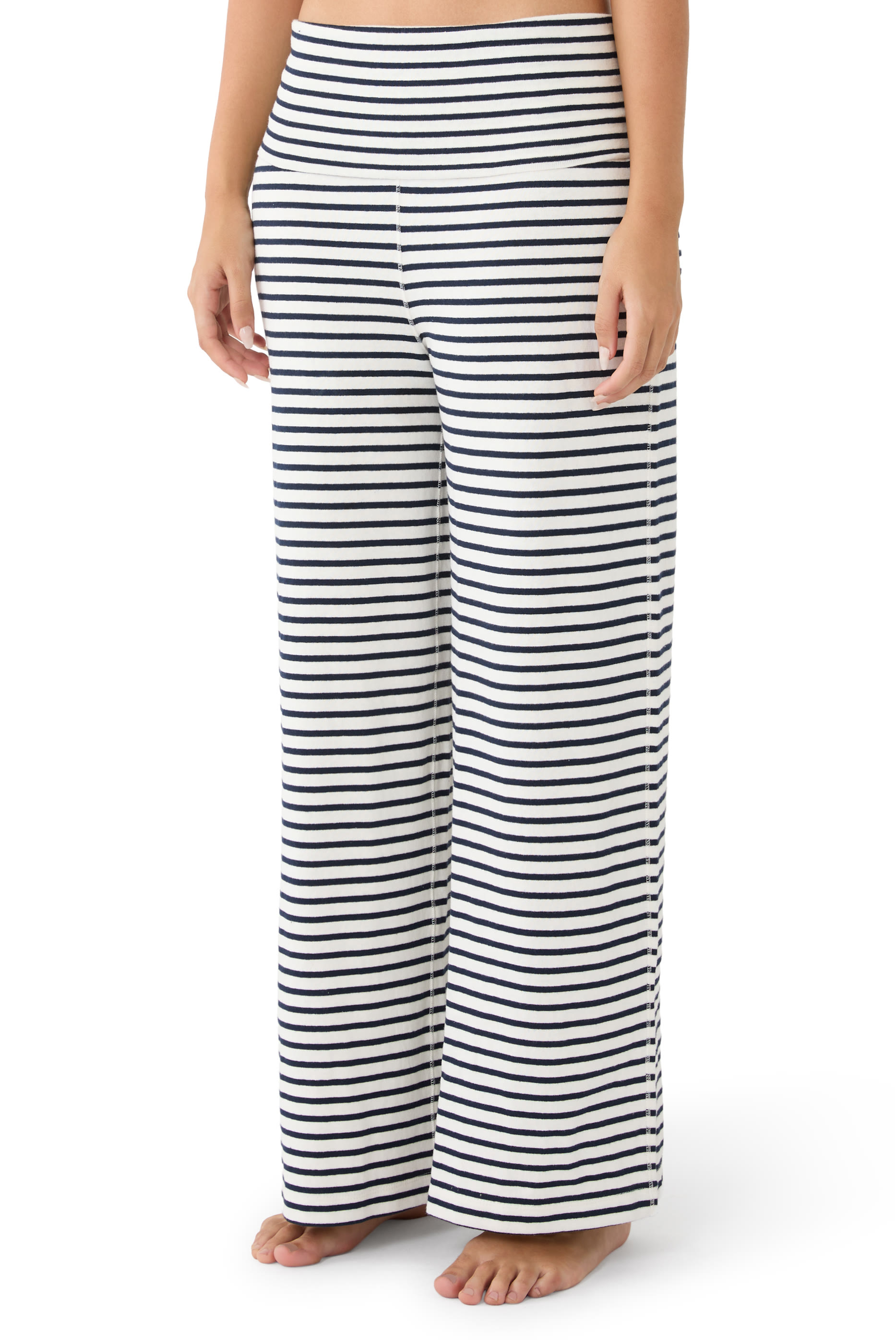 Stripe Fold Over Trousers