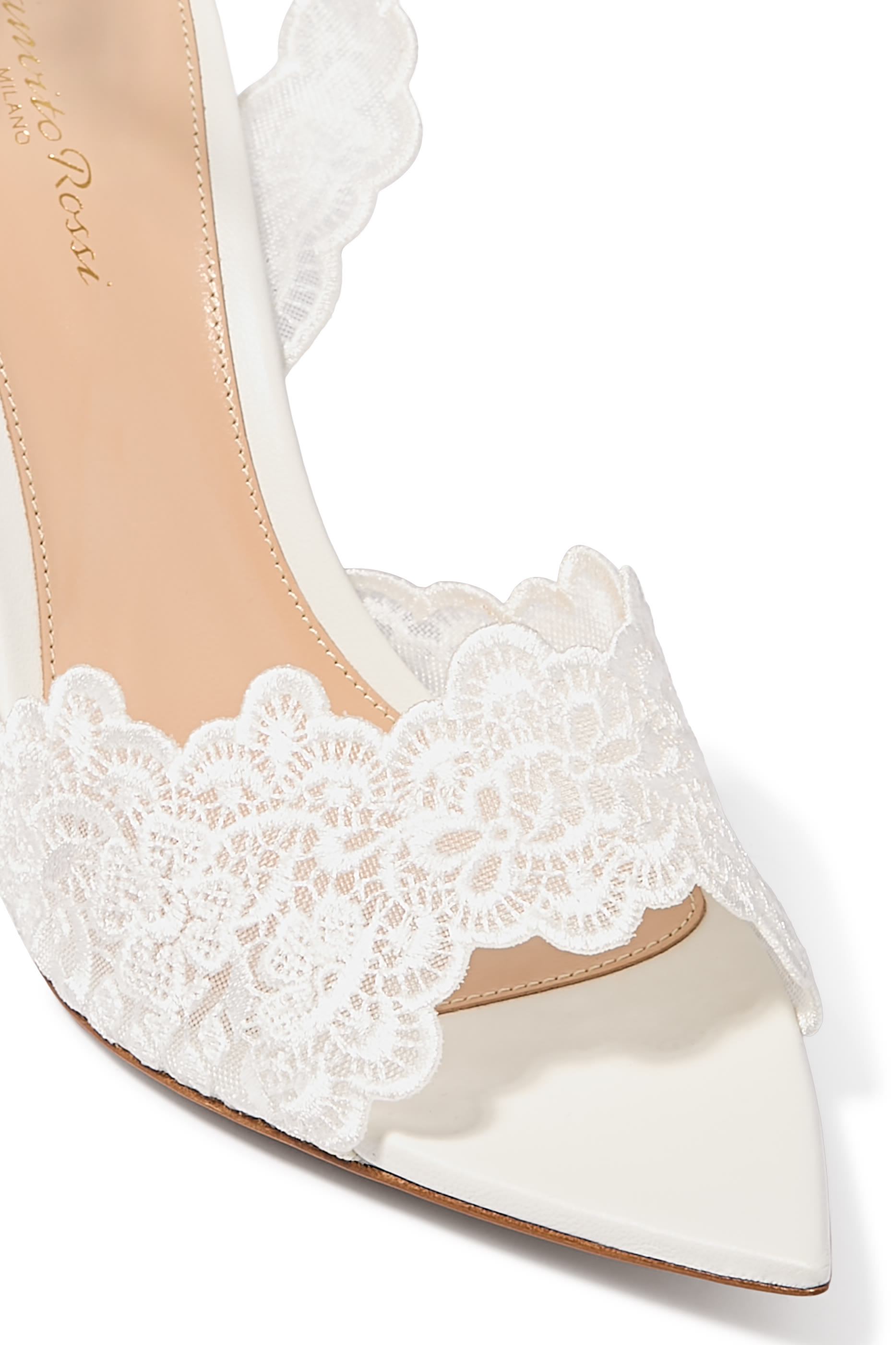 Yvonne 85 Sandals in Lace and Leather