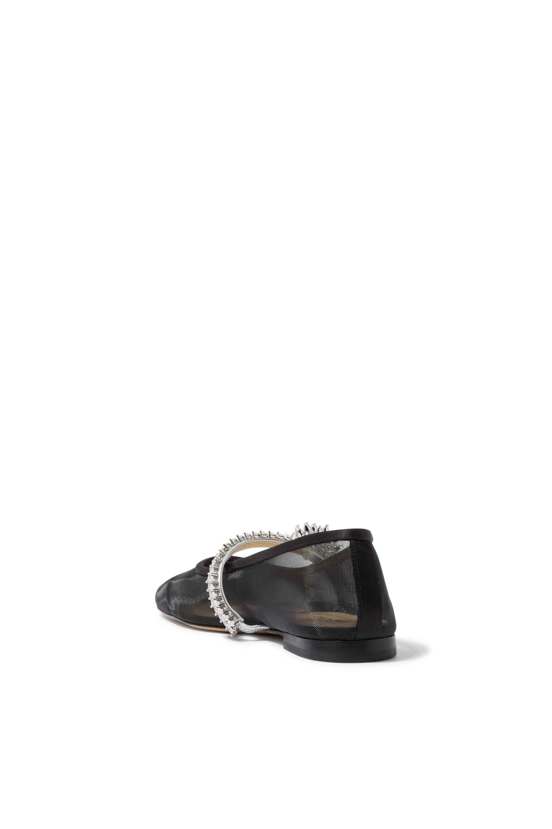  Lotus Flower Jewelled Mesh Ballerinas 