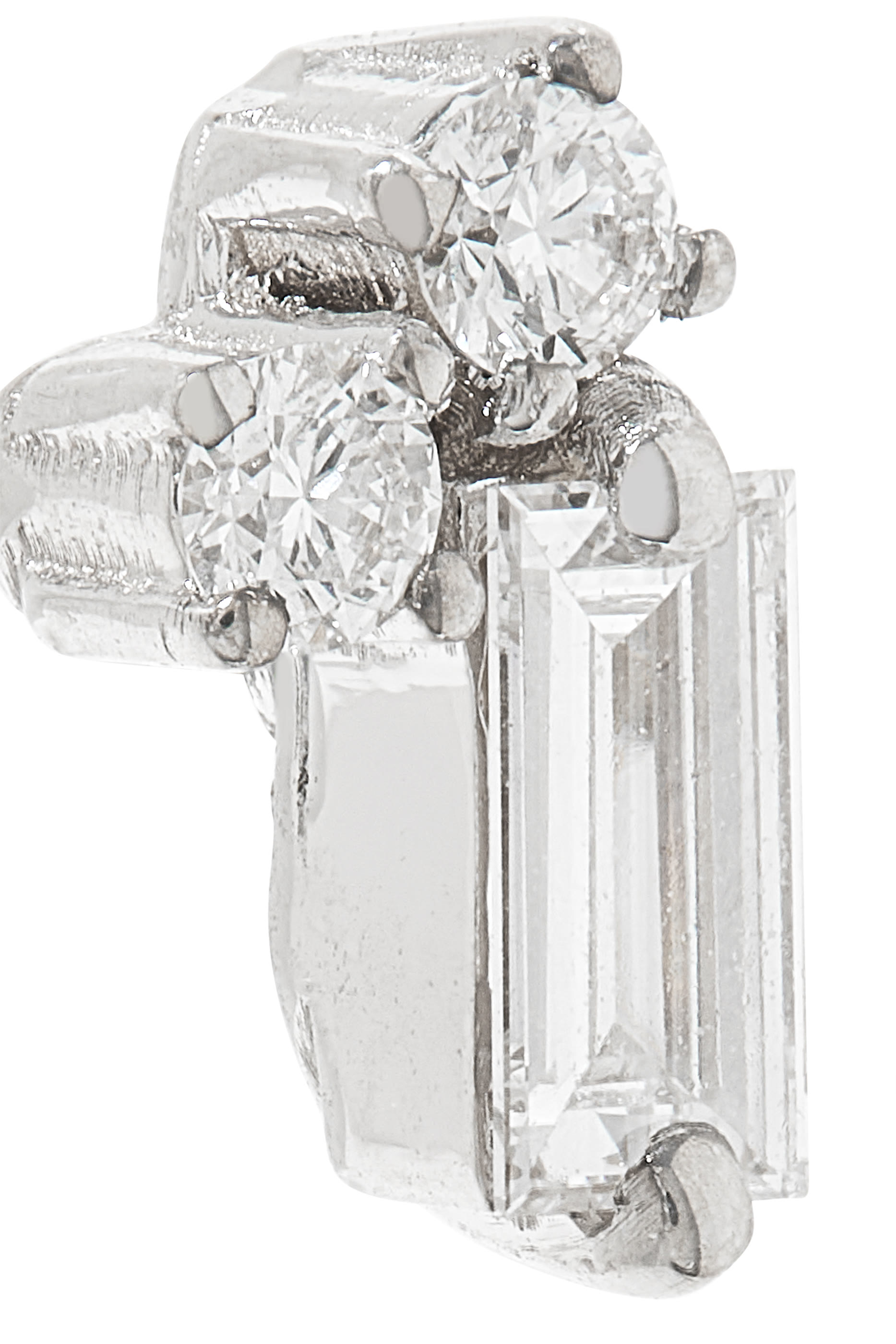 Fireworks Diamond Baguette Stud Earrings, 18k White Gold  Diamonds